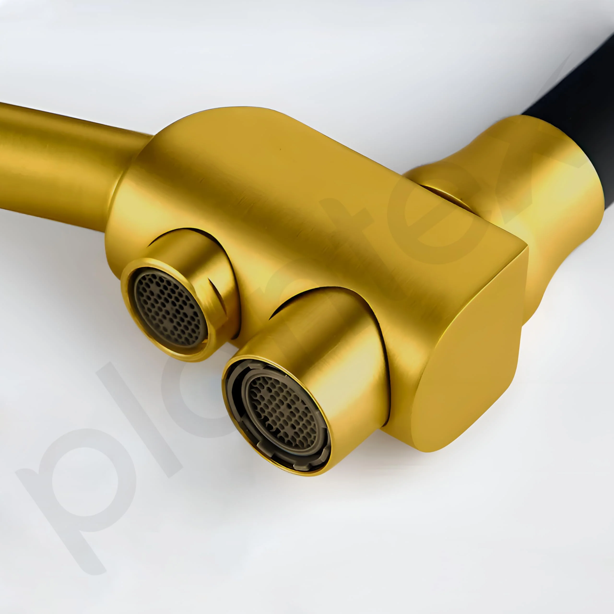 Plantex Pure Brass Kitchen Taps for Home Sink/3-in-1 Sink Mixer Tap with Built-in RO Outlet/360° Swivel Spout with Pull Down Kitchen Faucet-(Gold & Black) - Image 5