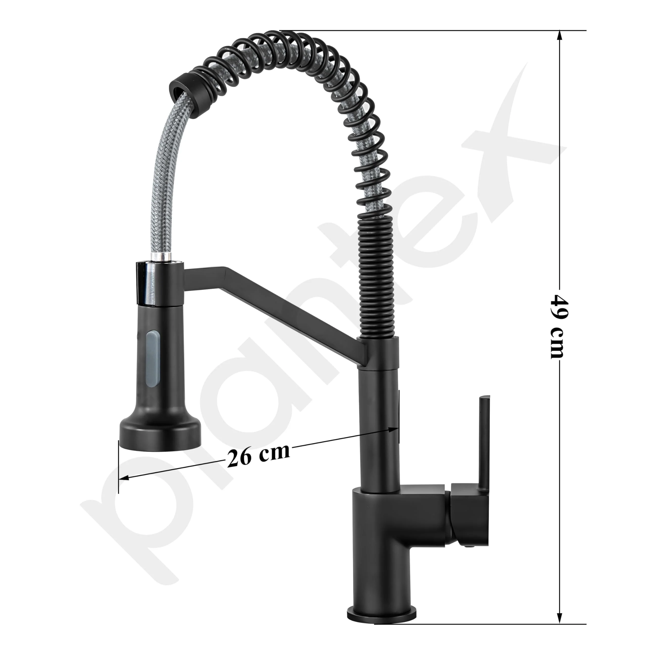 Plantex Pure Brass Kitchen Taps for Home/Mixer Tap for Bathroom/Sink tap for Basin/Kitchen Mixer Tap Hot and Cold-(8986-black) - Image 3