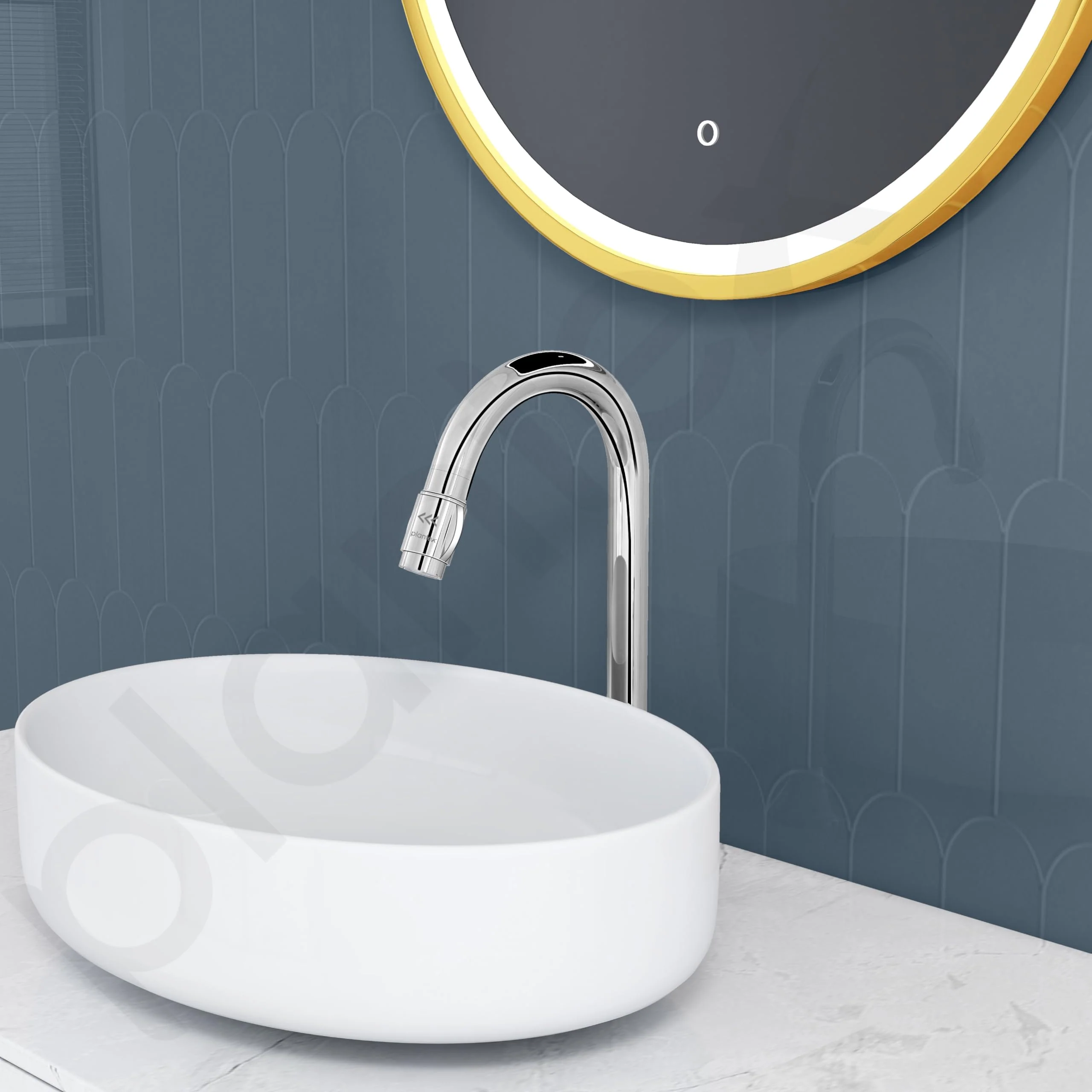 Plantex Pure Brass Mouth Flow Swan Neck Pillar Cock Water Tap with Teflon Tape/Tabletop Basin Tap with 7 Year Warranty (MAG-1204-Chrome) - Image 2