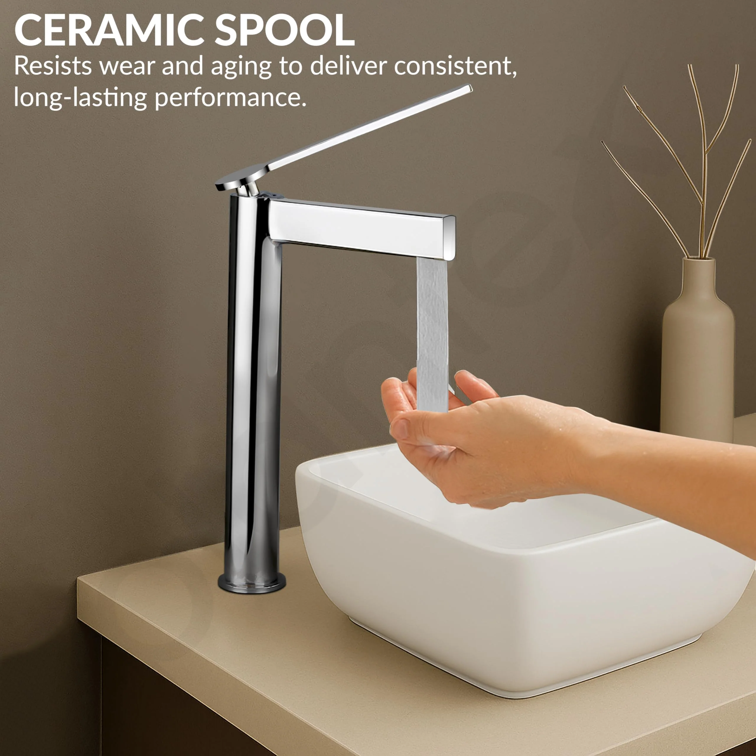 Plantex Pure Brass Pillar tap for wash Basin/Mixer tap for Bathroom/Wash Basin Tap/Faucet for Wash Basin- (7878-Chrome) - Image 6