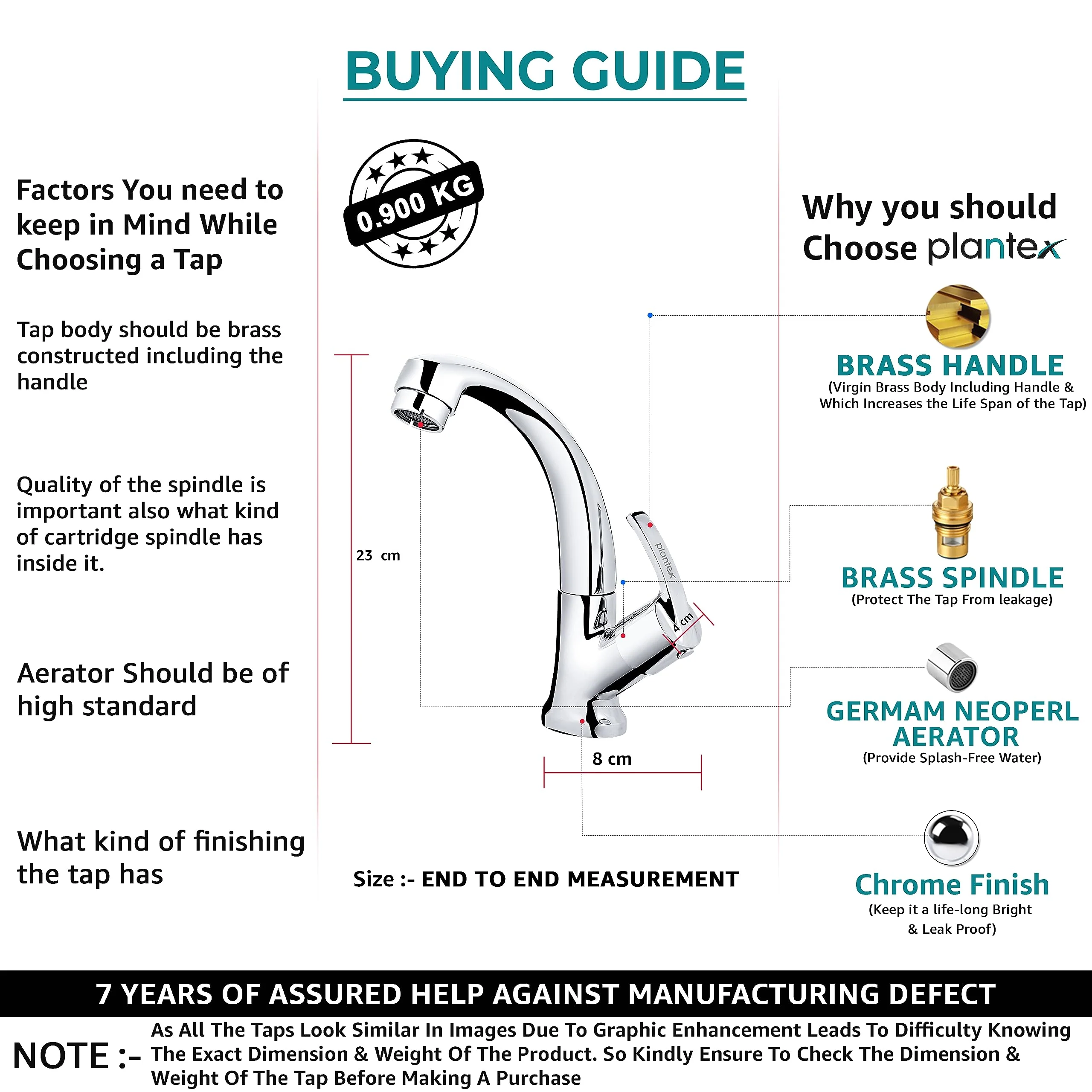 Plantex Pure Brass Pillar Tap for Wash Basin with 360° Swivel Spout for Sink Tap with Water Saving Aerator with 7 Year Warranty (AQ-1412-Chrome) - Image 2
