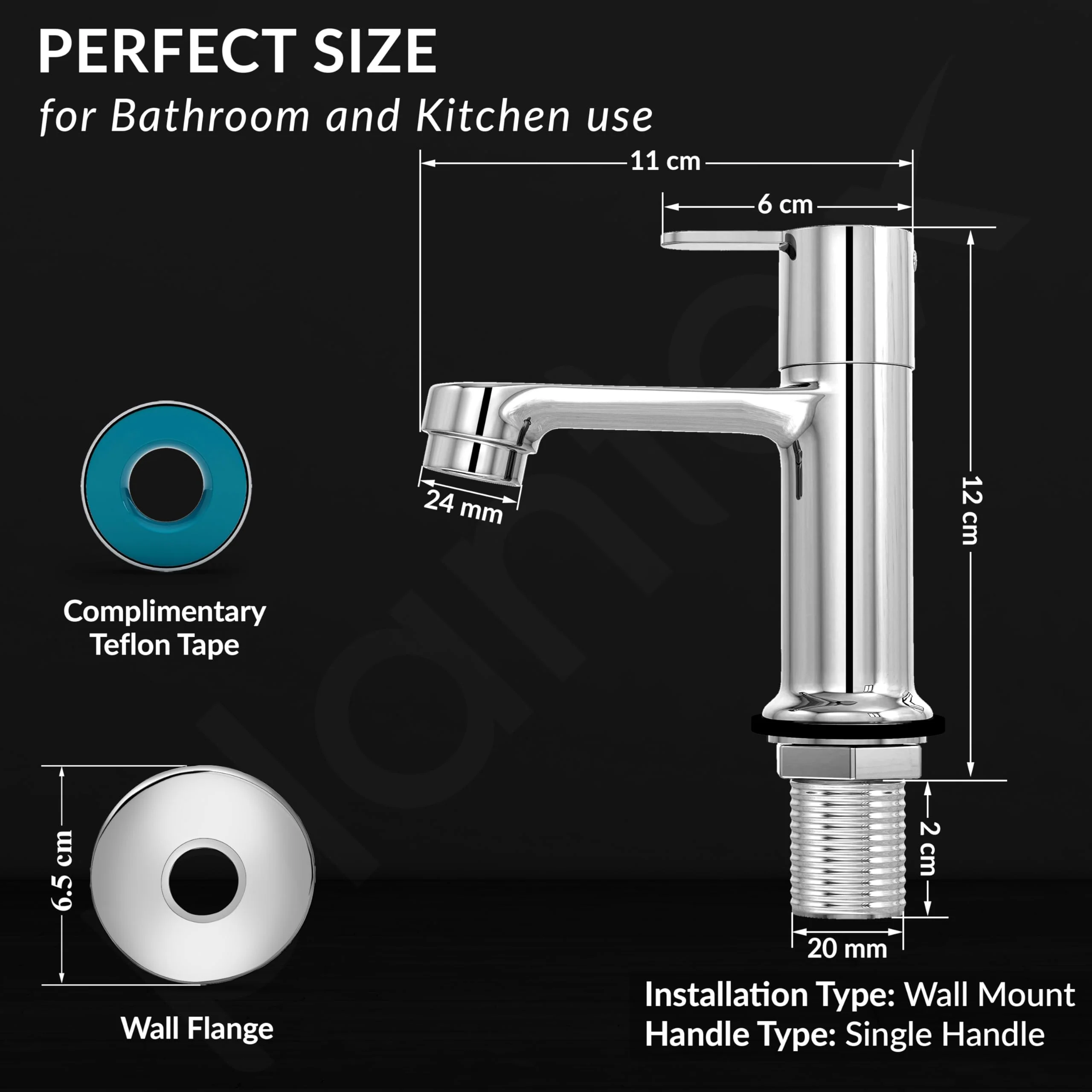 Plantex Pure Brass Pillar Tap for wash Basin with Water Saving Aerator/Wash Basin Tap/Taps for Basin- 7 Year Warranty by Plantex-(FLO-803-Chrome) - Image 4