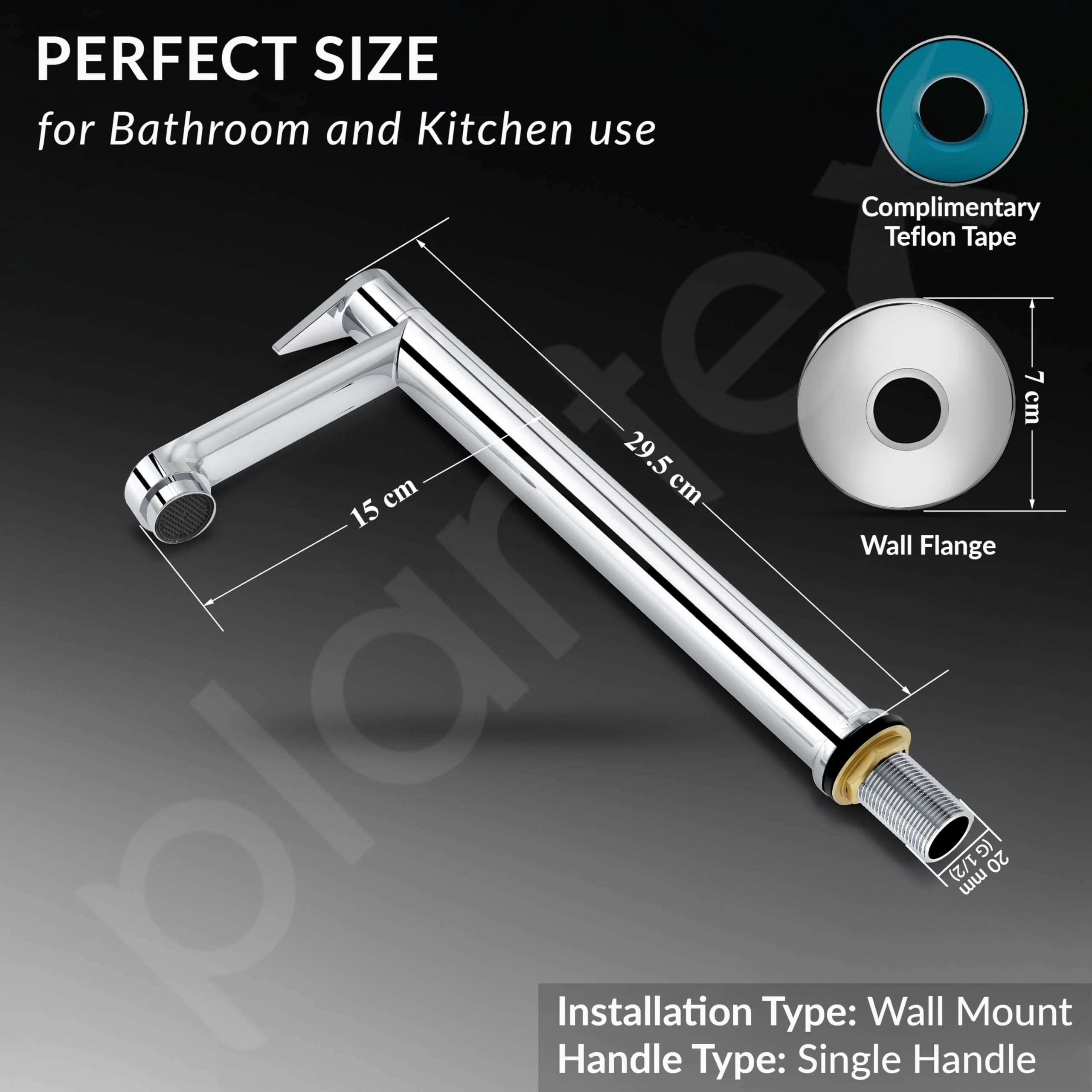 Plantex Pure Brass Pillar Tap for Wash Basin with Water Saving Nozzle/High Neck Wash Basin Tap/Pillar Cocke for Basin with 7 Year Warranty- (PAC-1804-Mirror Chrome) - Image 4