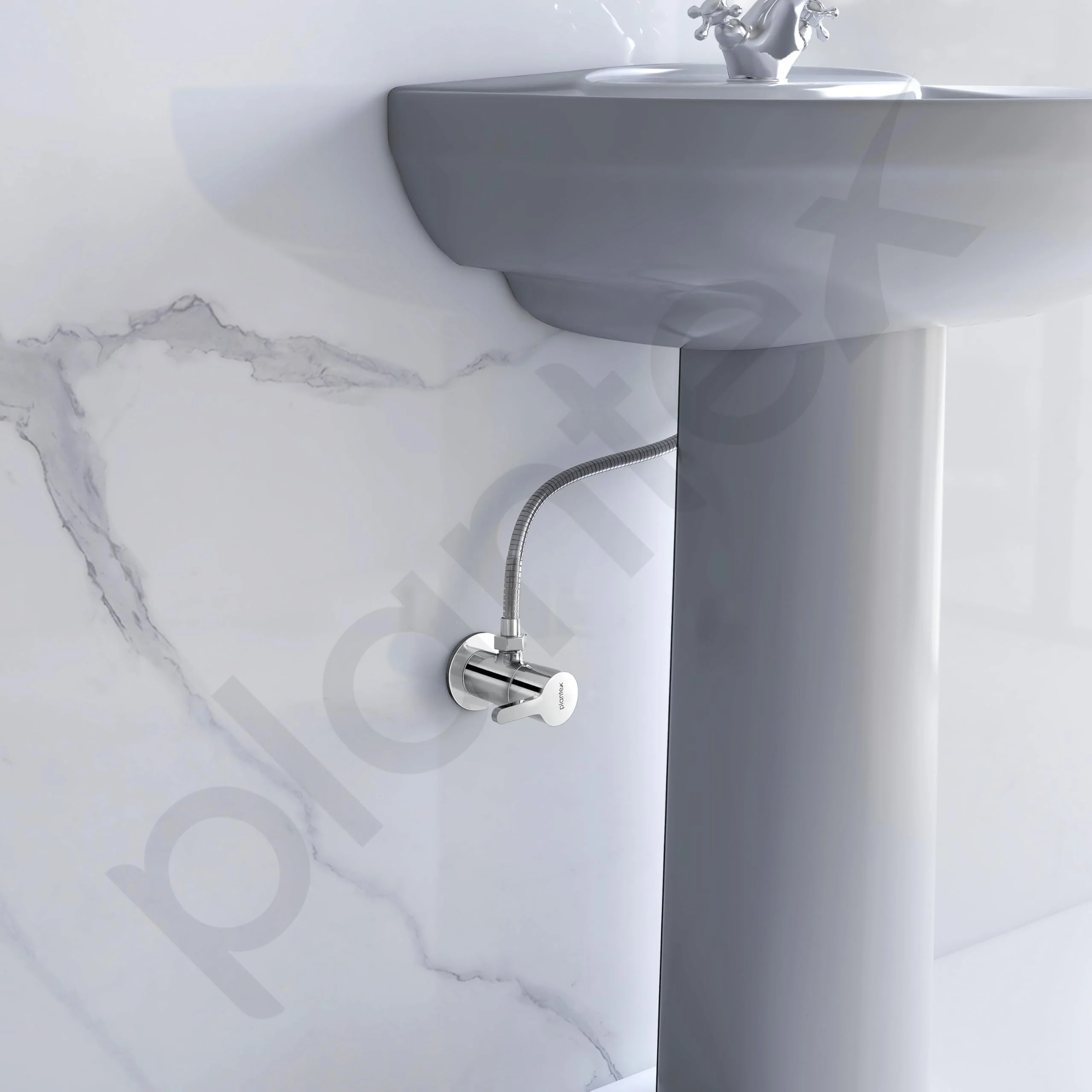 Plantex Pure Brass Single Lever Angle Cock for Bathroom/Wash Basin/Single Way Cock with Teflon Tap for Kitchen/Kitchen and Bathroom Accessories (ORE-1404, Chrome) - Image 2