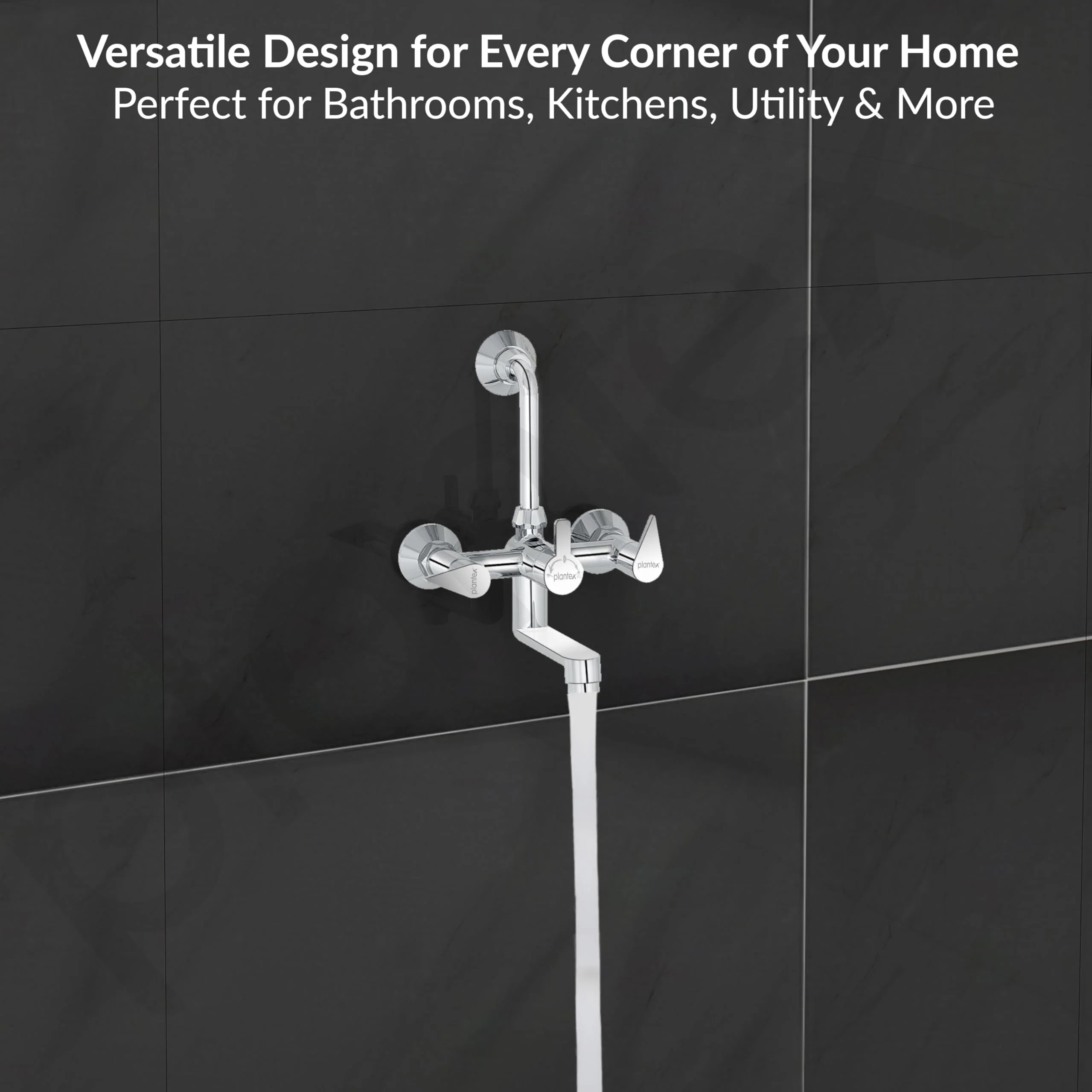 Plantex Pure Brass Wall Mixer for Bathroom 2 in 1 with L-Bend Provision for Overhead Shower/Mixer Tap for Bathroom -7 Year Warranty by Plantex -(Pac-1818-Chrome) - Image 6