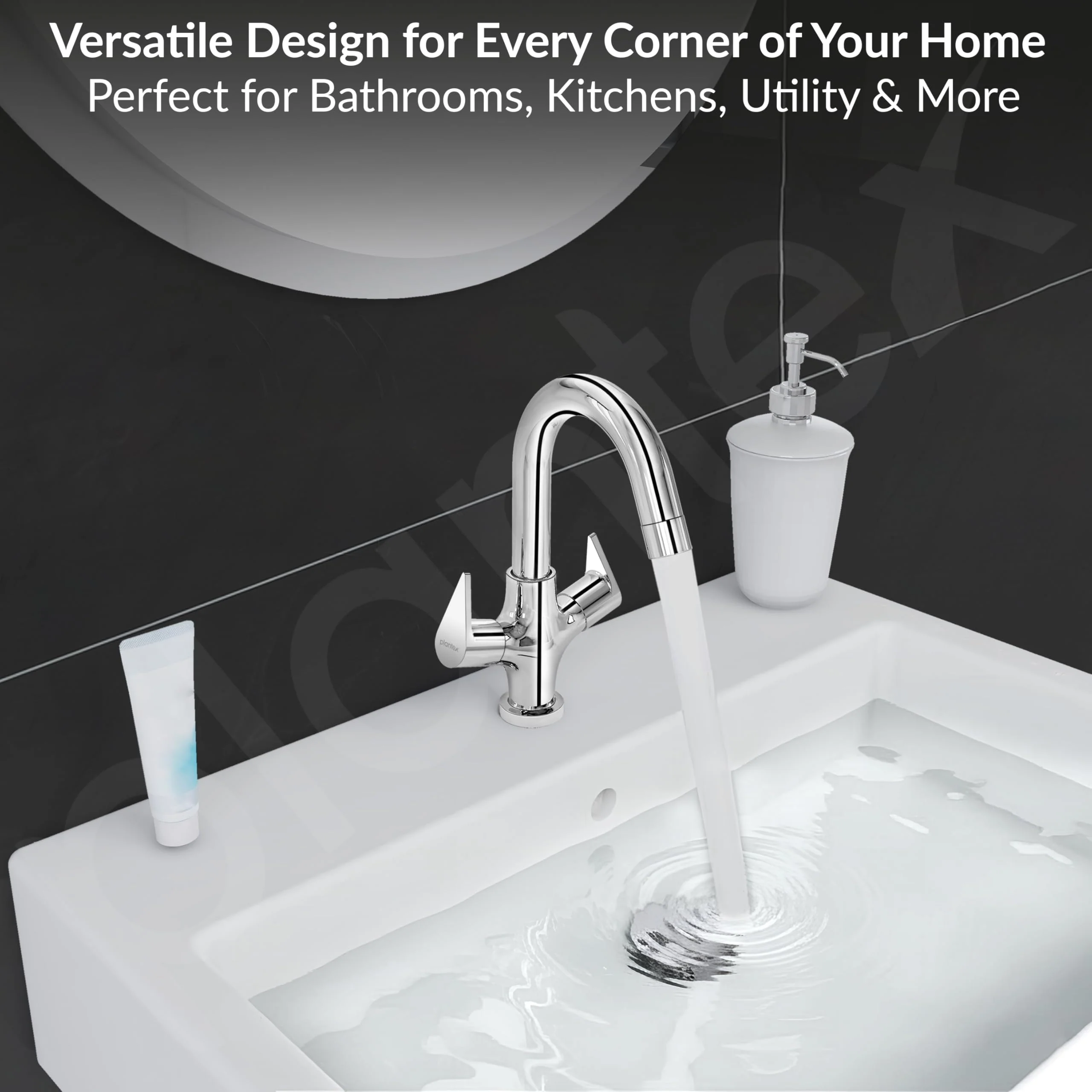 Plantex Pure Brass Wash Basin Tap with Water-Saving Aerator/Sink Tap for Kitchen Basin with 360° Swivel Spout for Kitchen and Basin Tap- 7 Year Warranty (PAC-1809-Chrome) - Image 6