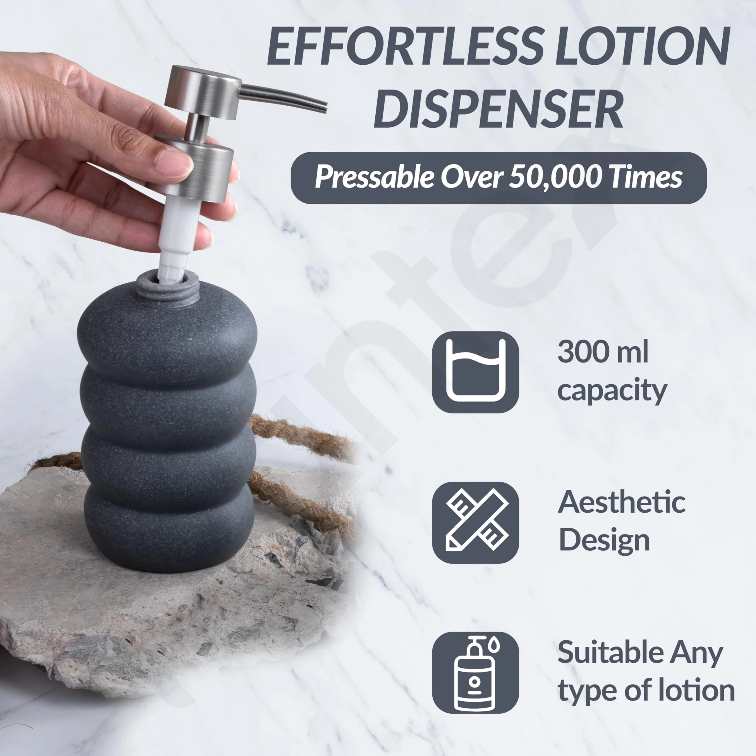 Plantex Resin Bathroom Accessories Set/Soap Holder for Bathroom/Toothbrush Holder/Tumbler Holder/LiquidsSoap Dispenser - 4 Piece(Grey, XY-PS-001) - Image 2