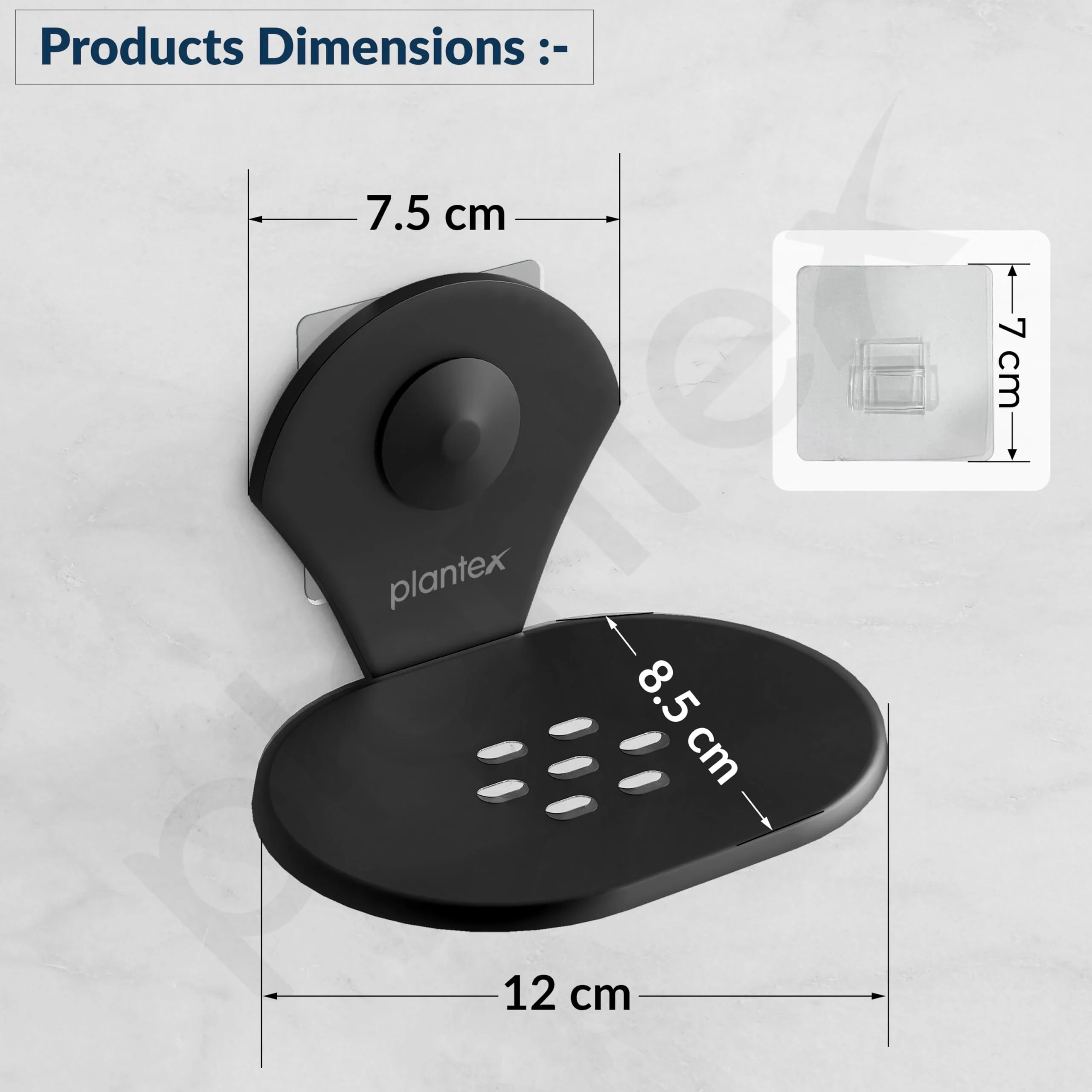 Plantex Royal Self Adhesive Stainless Steel Soap Holder for Bathroom/Soap Dish/Soap Stand/Bathroom Accessories - (Black) - Image 4