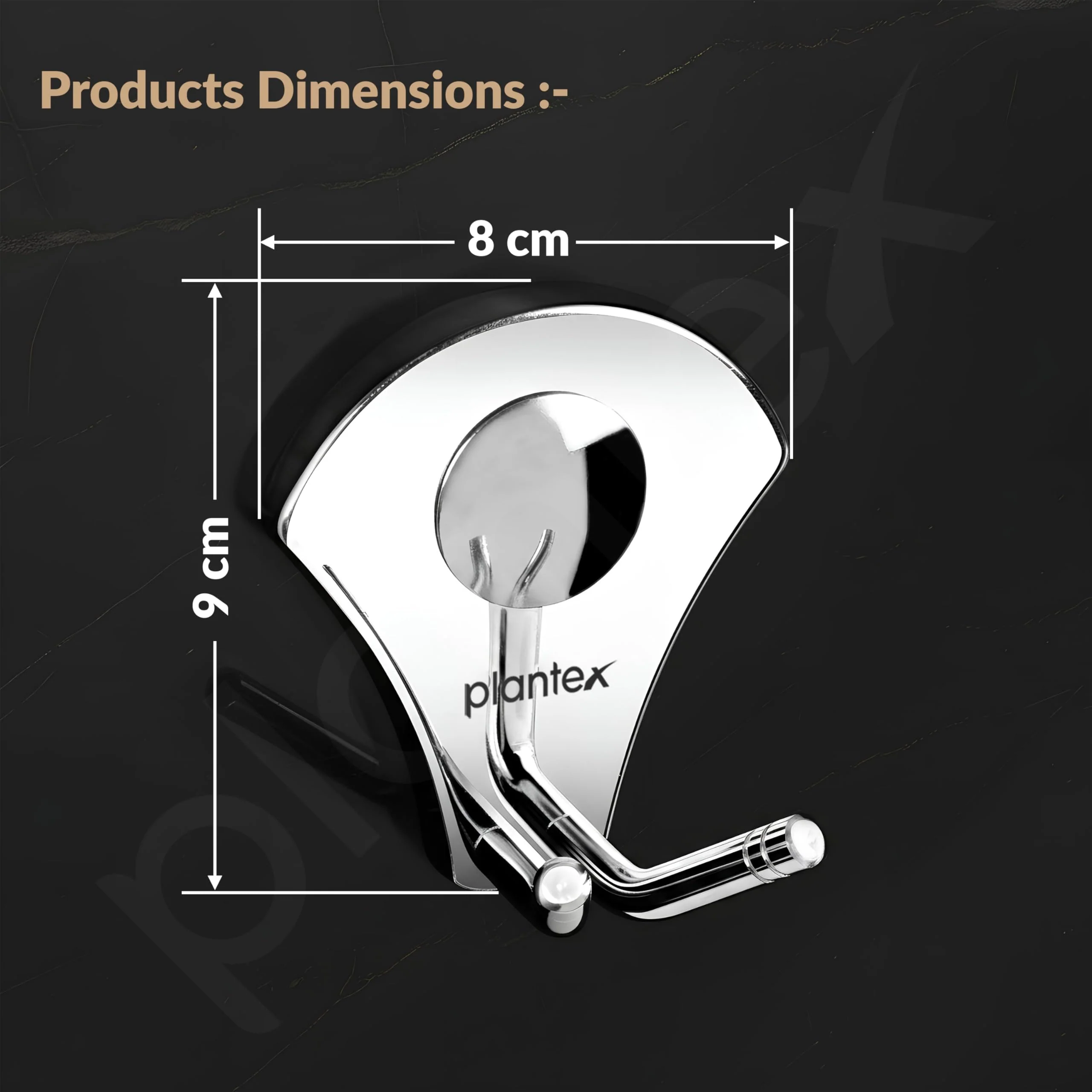 Plantex Royal Stainless Steel Robe Hook Cloth-Towel Hanger (Silver, Chrome) - Image 4