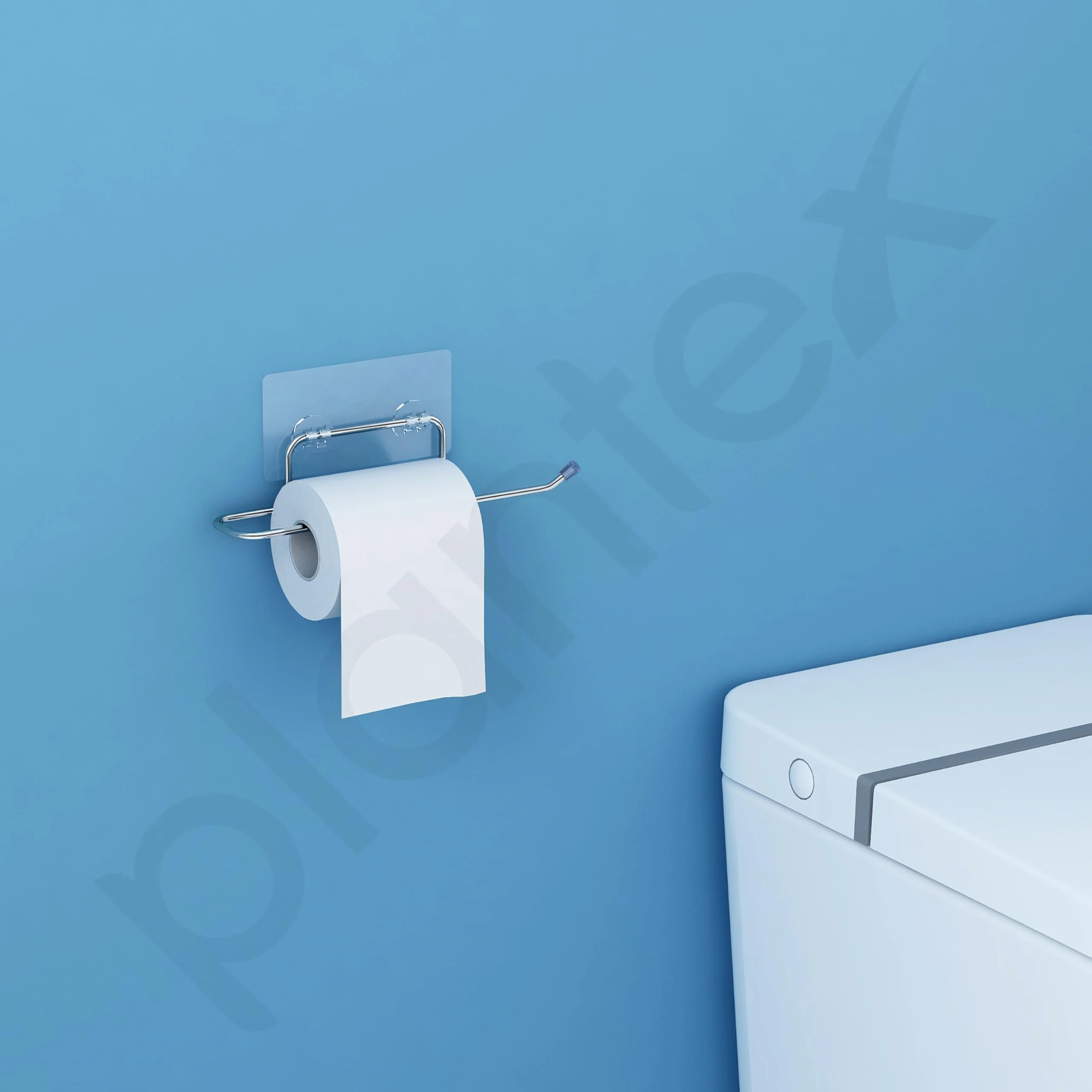 Plantex Self Adhesive Stainless Steel Toilet Paper Holder/Tissue Paper Roll Holder for Bathroom/Bathroom Accessories (Chrome - Pack of 1) - Image 2