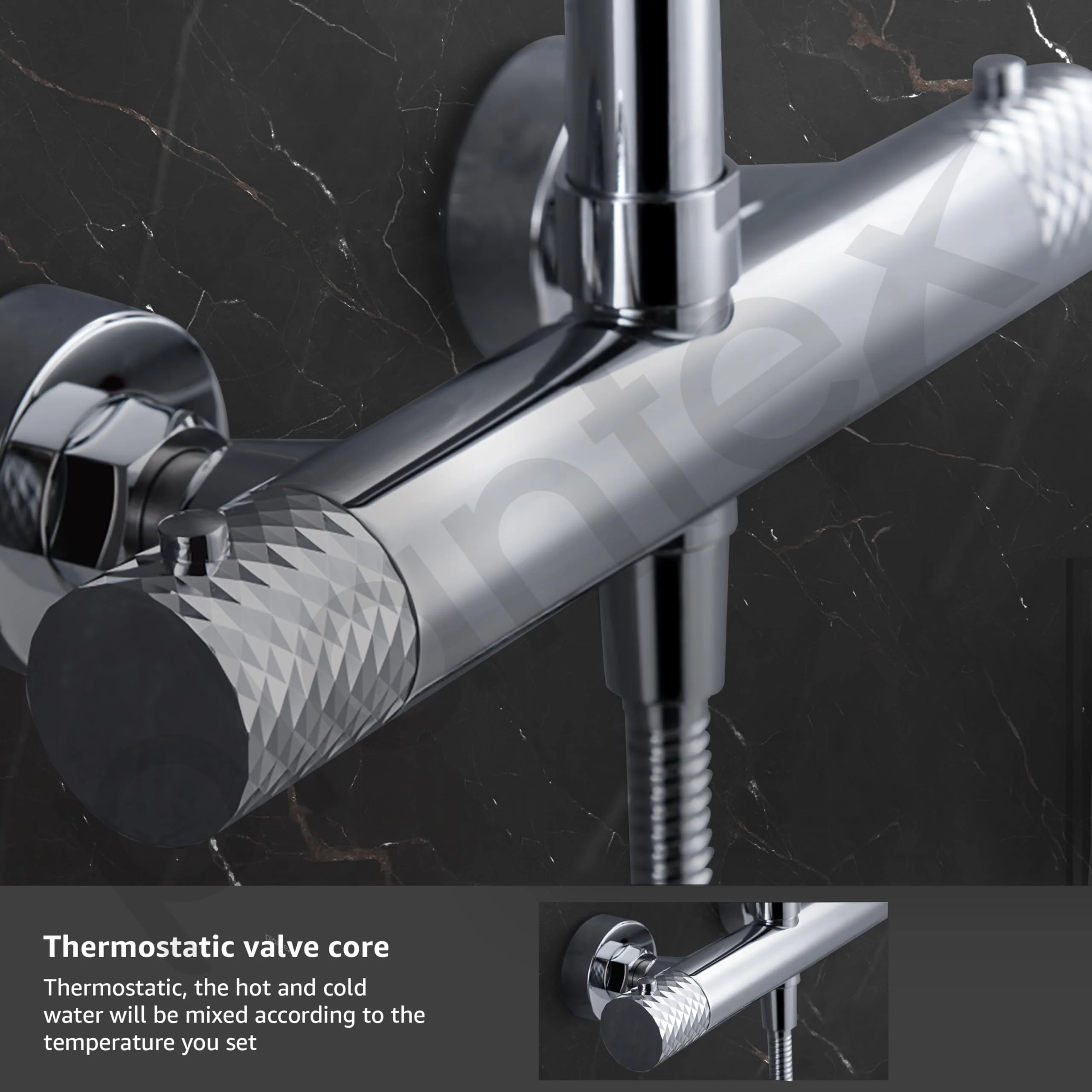 Plantex Shower Panel for Bathroom/Full Set with Head and Hand Shower with Adjustable Clamp and 304 Stainless Steel Hose Pipe - (Chrome) - Image 3