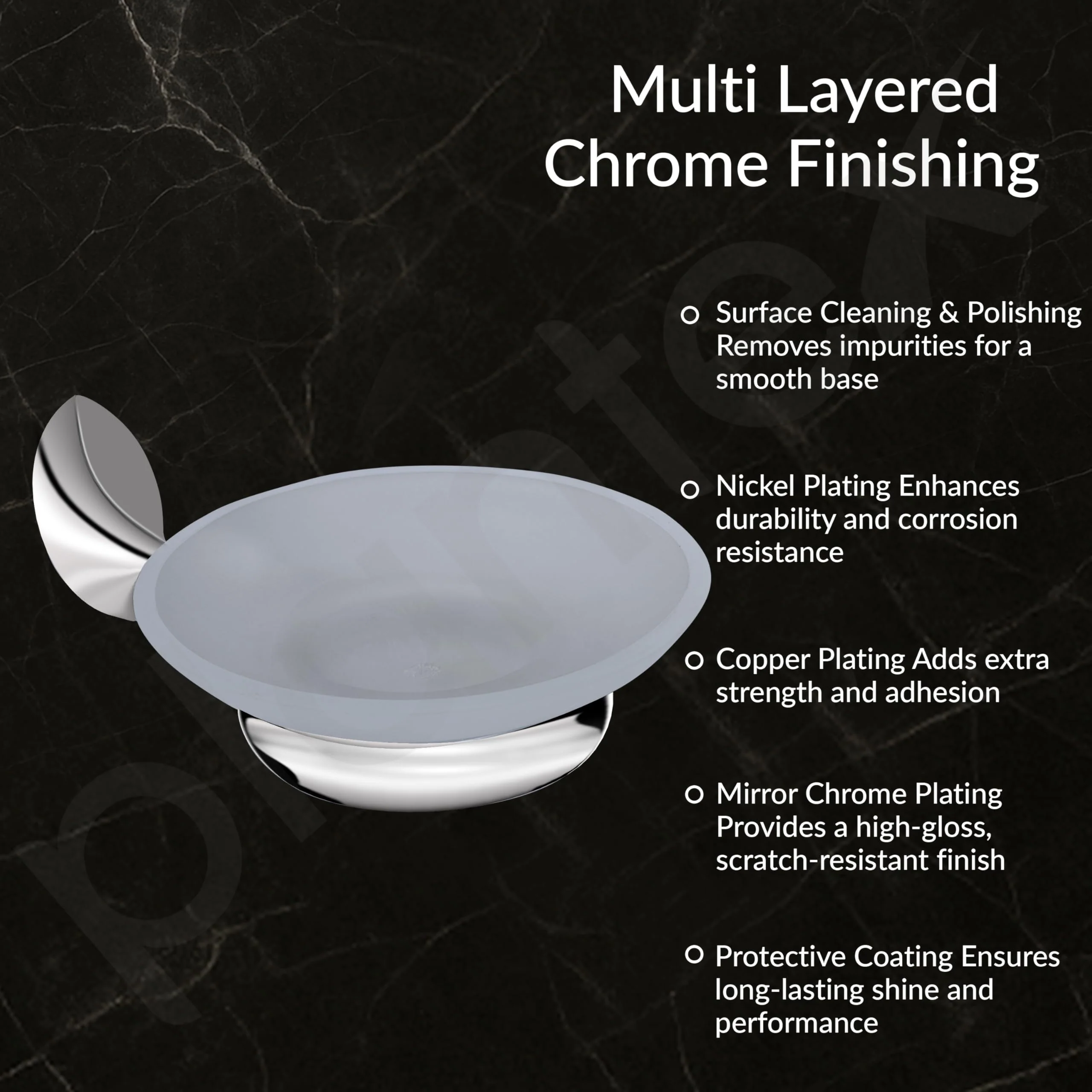 Plantex Smero Pure Brass Soap Dish for Bathroom/Wall Mounted Soap Holder/Bathroom Accessories - Craft (Chrome) - Image 7