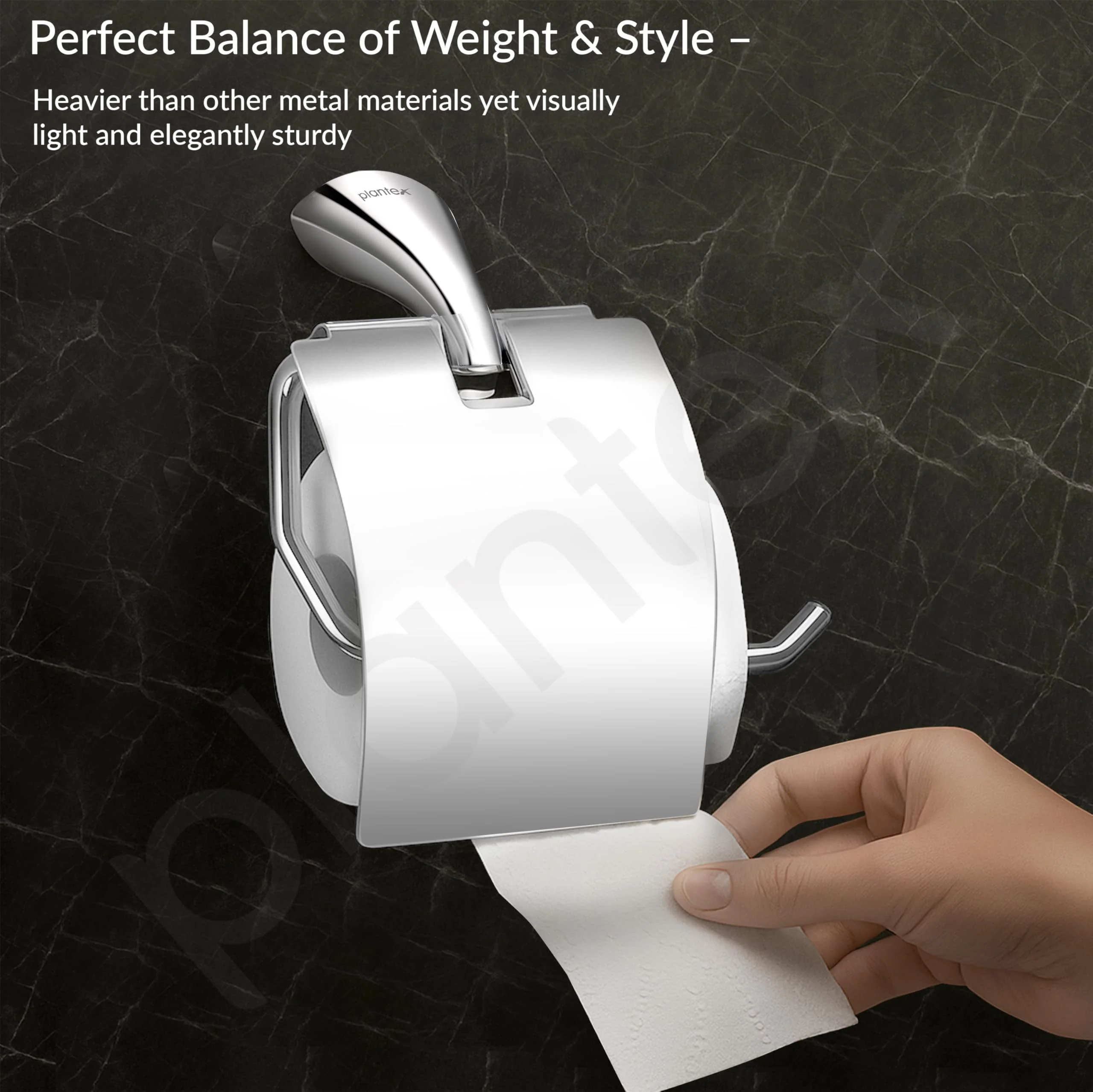 Plantex Smero Pure Brass Toilet Paper Holder/Tissue Paper Stand for Washroom/Bathroom - Craft (Chrome) - Image 5