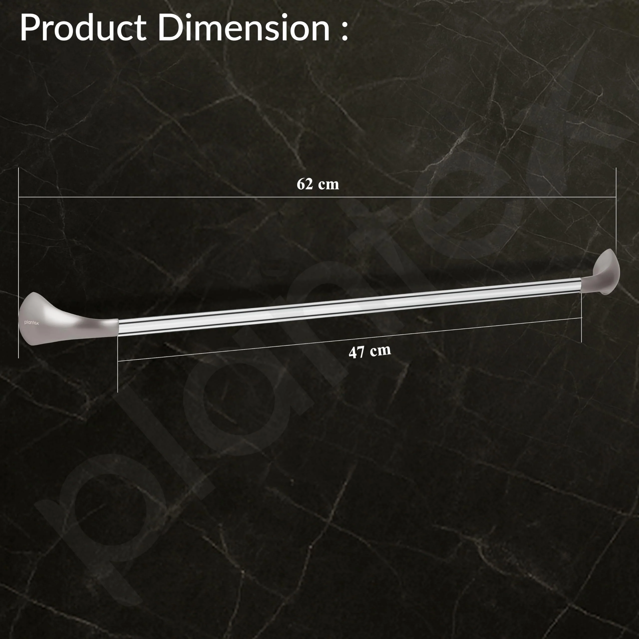 Plantex Smero Pure Brass Towel Hanger for Bathroom/Single Towel Rod/Towel Bar/Bathroom Accessories - Effect (24 Inch-Satin Matt) - Image 3