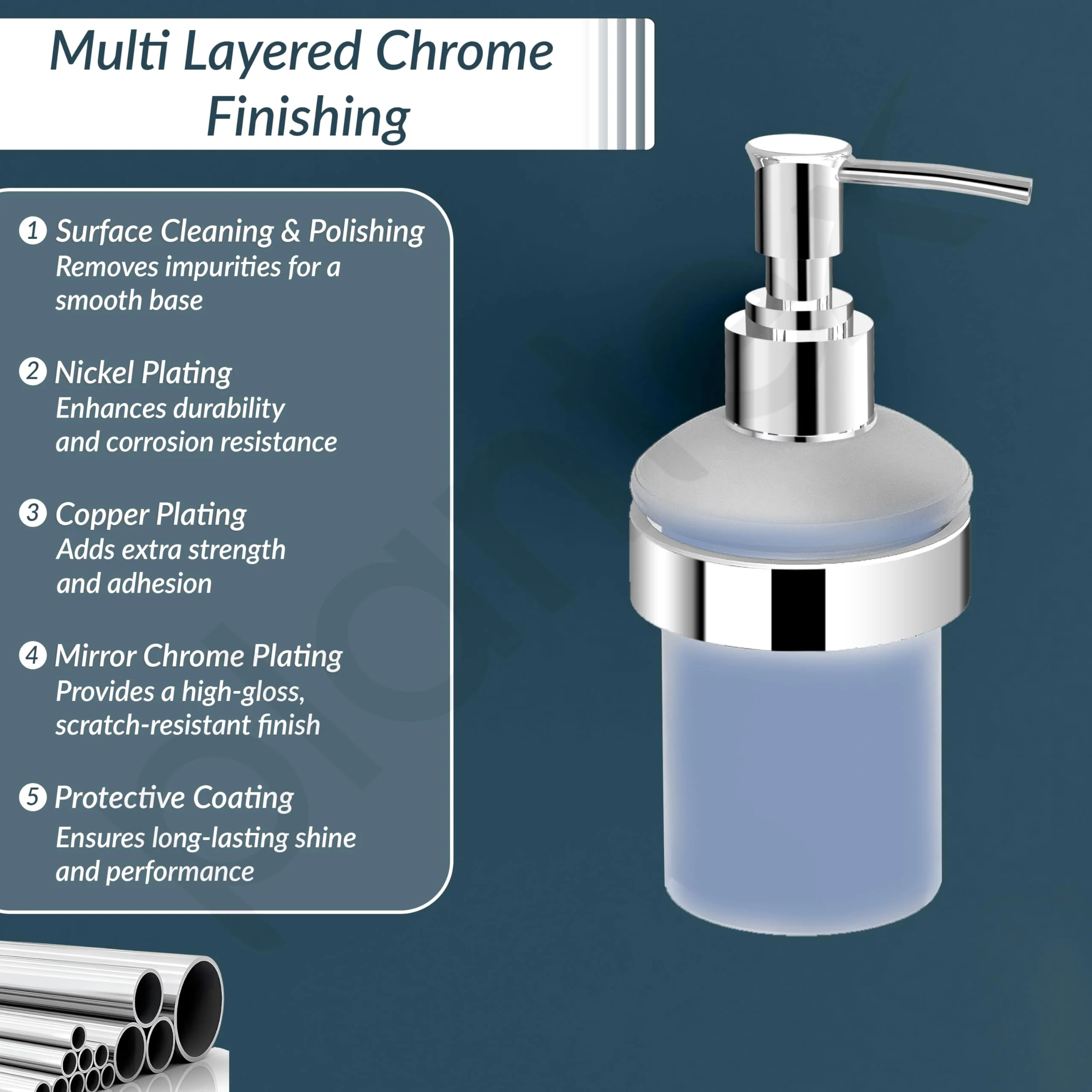 Plantex Smooth Brass Liquid Soap Dispenser for Shampoo and Handwash (UN-1738) - Image 3