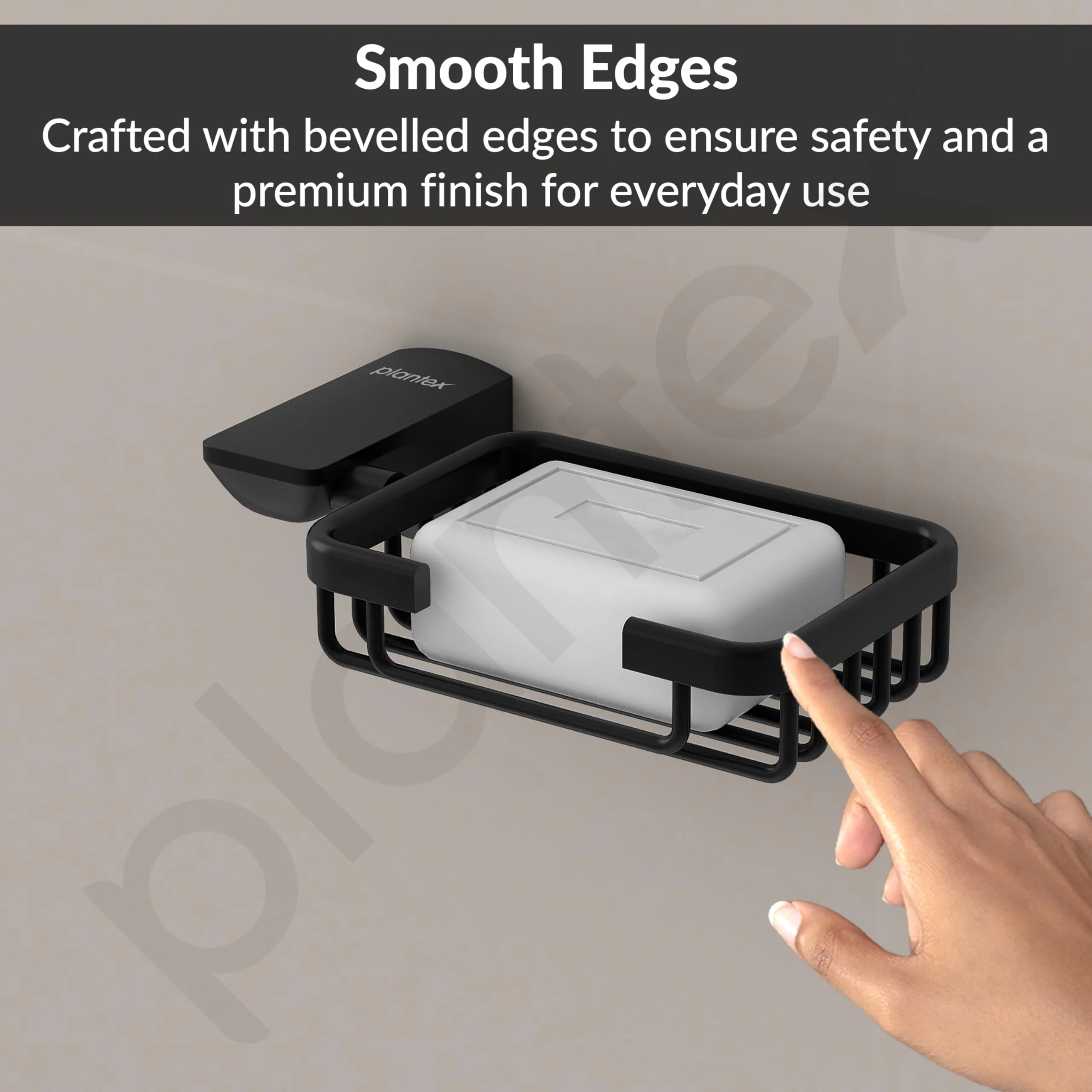 Plantex Space Aluminum Soap Dish/Soap Stand/Soap Holder/Bathroom Soap Holder/Bathroom Accessories (Black) - Image 6