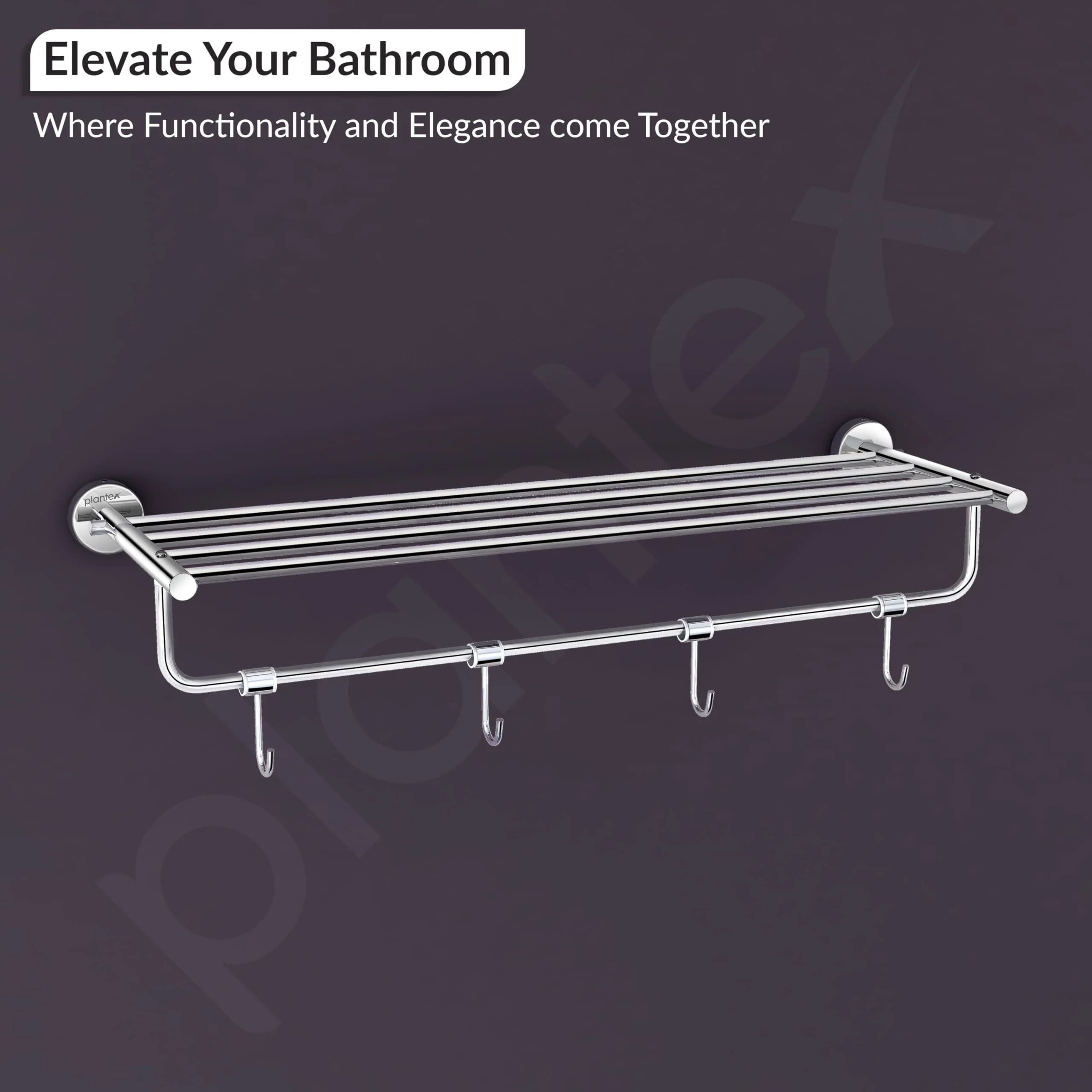 Plantex Stainless Steel 24 Inch Towel Rack for Bathroom/Towel Holder/Towel Stand/Towel Hanger/Bar/Bathroom Accessories - Pack of 1 (Chrome) - Image 7