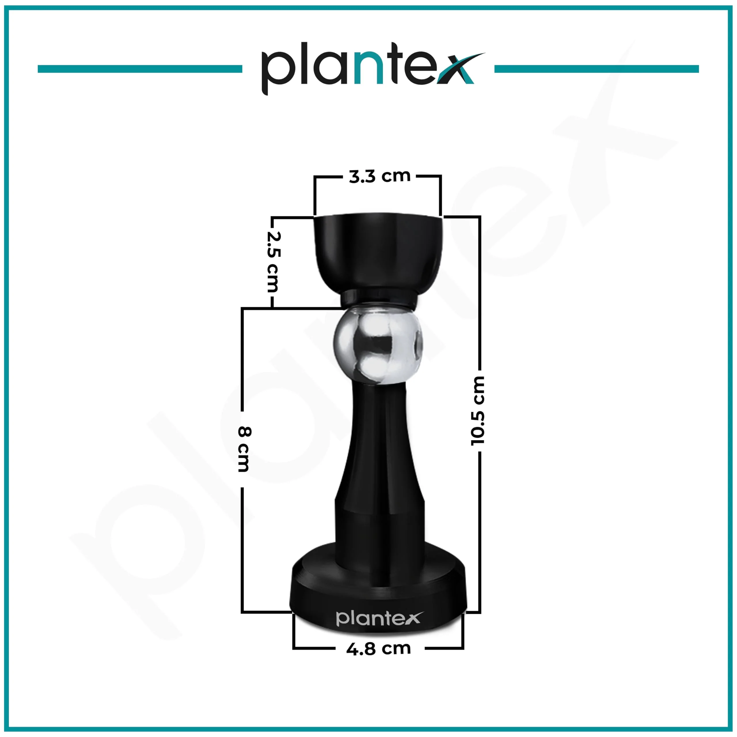 Plantex Stainless Steel 360 Degree 4 inch Door Magnet Stopper for Home/Office/Hotel Wall and Floor Mounted Soft-Catcher to Hold Wooden/Glass/PVC Door (Black Finish) - Image 3
