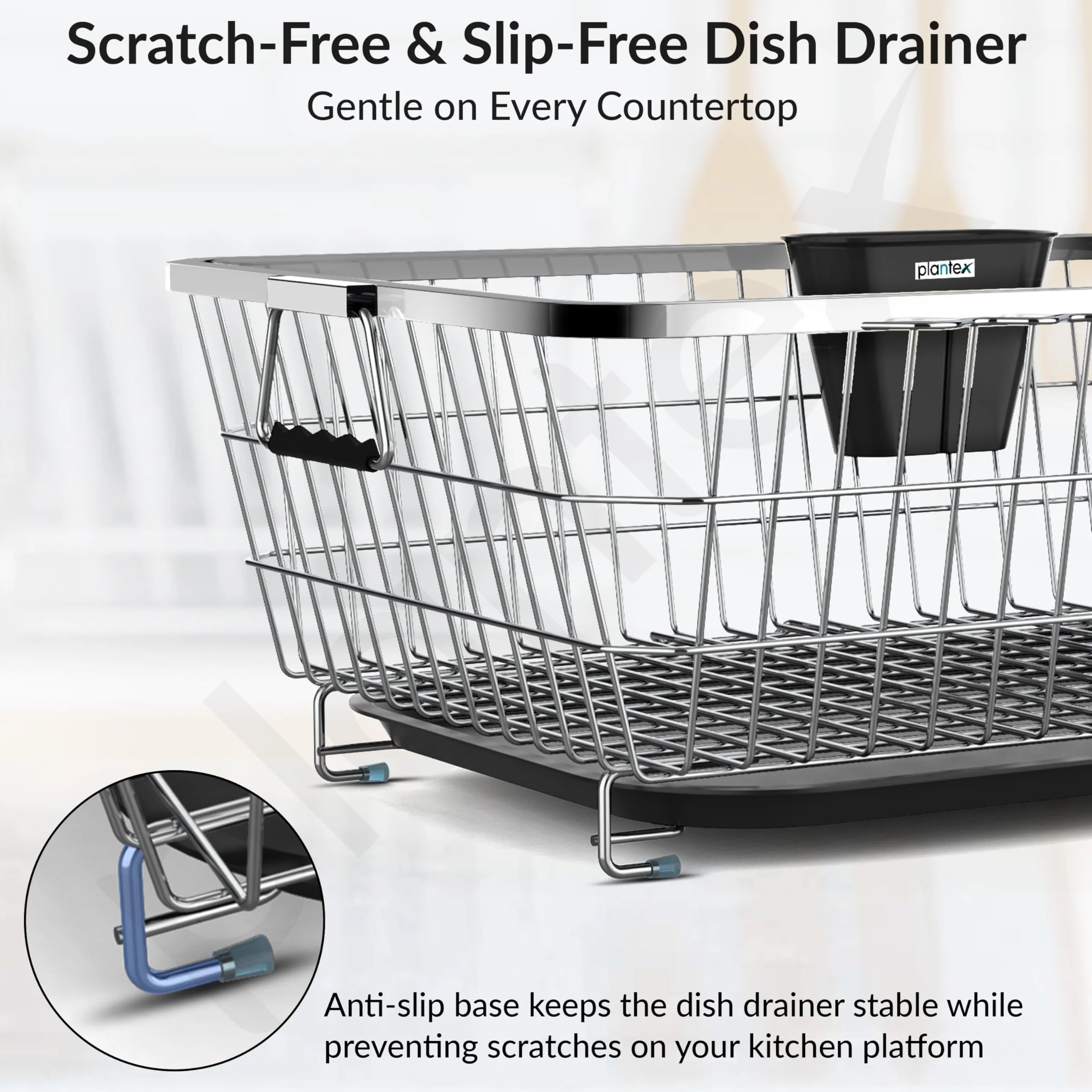 Plantex Stainless Steel Dish Drainer Basket for Kitchen Utensils/Dish Drying Rack with Drainer/Plate Stand/Bartan Basket (Size-56 x 43 x 22 cm) - Image 6