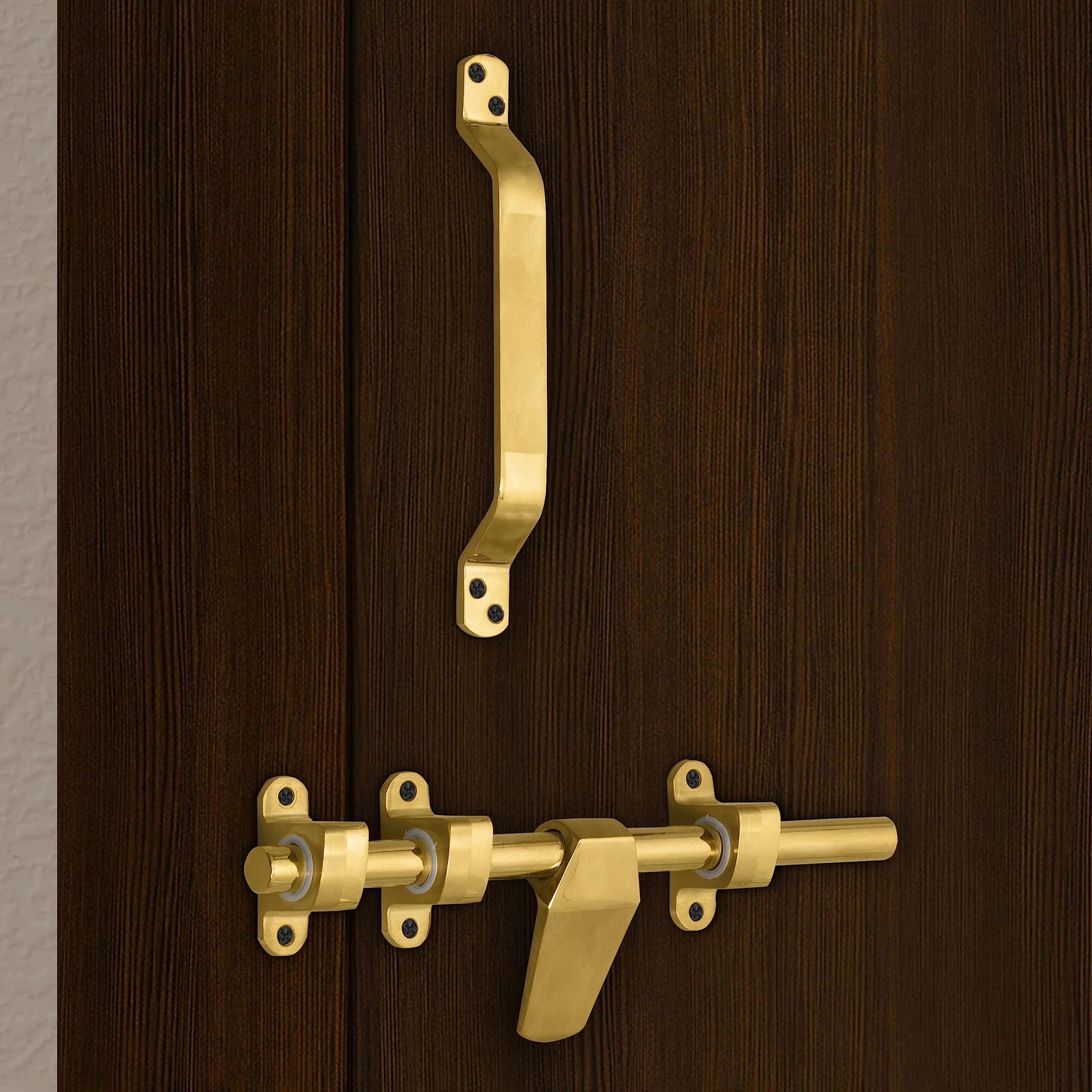 Plantex Stainless Steel Door Kit for Single Door/Door Hardware/Door Accessories (10 inch Al-Drop,8 inch Latch, 8 inch 2 Handles,7 inch Tower Bolt and 4 inch Door Stopper) - (DK-07-PVD Gold) - Image 6