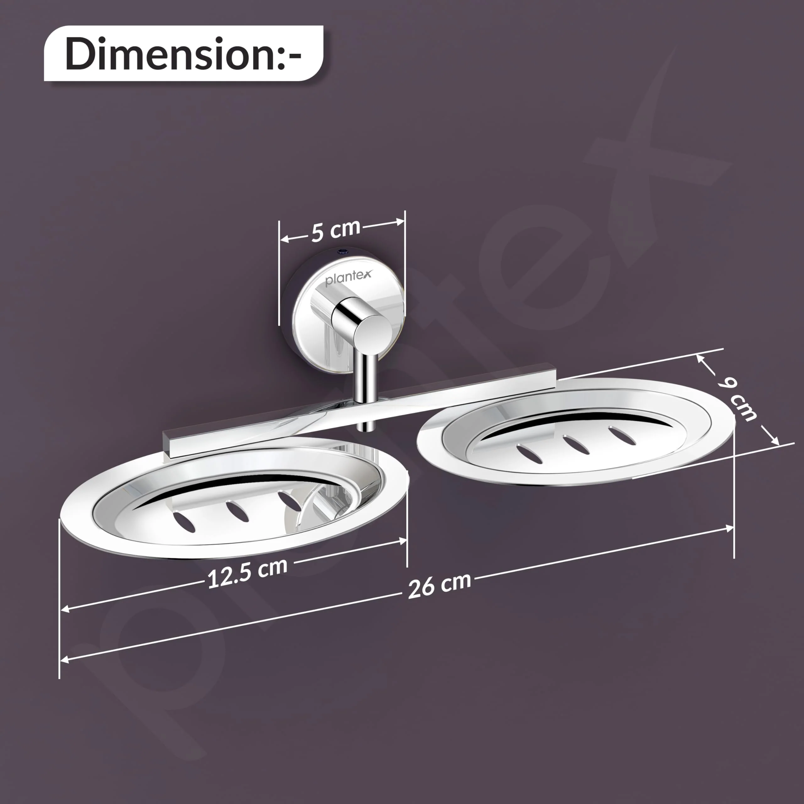Plantex Stainless Steel Double Soap Holder for Bathroom/Soap Stand/Dual Soap Dish/Soap Storage/Bathroom Accessories - (Chrome) - Image 4