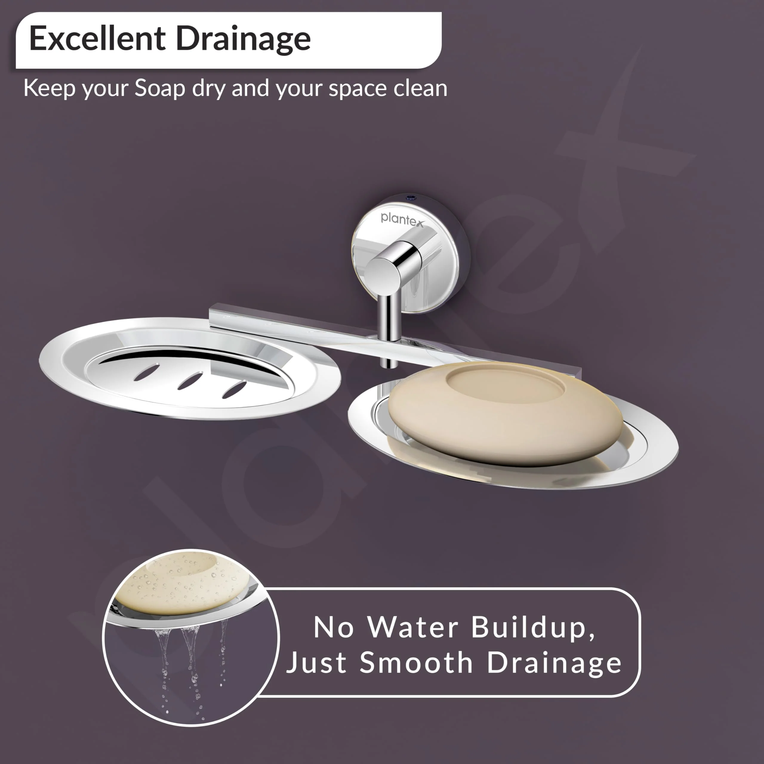 Plantex Stainless Steel Double Soap Holder for Bathroom/Soap Stand/Dual Soap Dish/Soap Storage/Bathroom Accessories - (Chrome) - Image 6