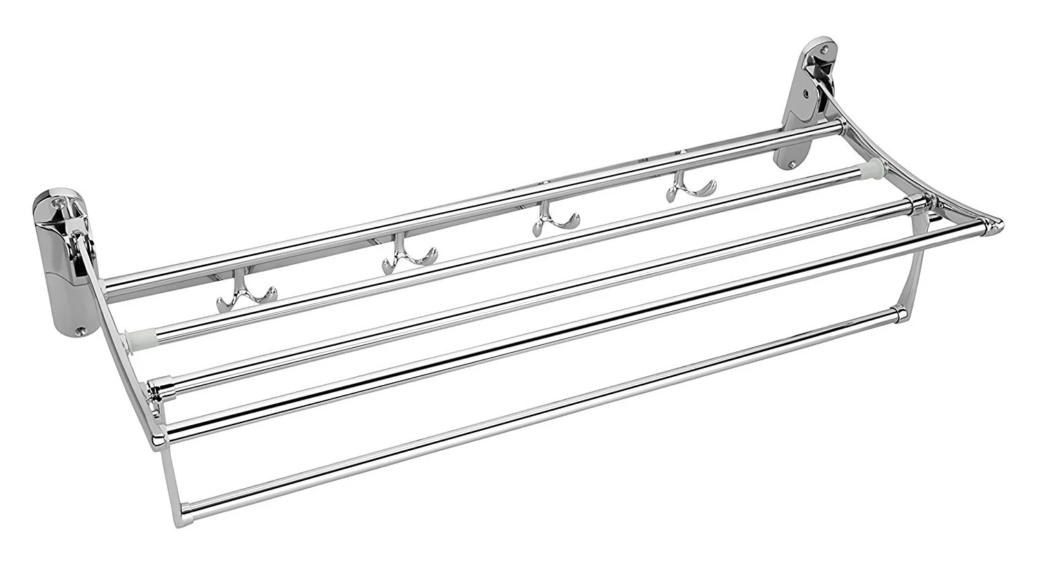 Plantex Stainless Steel Folding Towel Rack for Bathroom/Towel Shelf for Bathroom/Towel Hanger/Bathroom Accessories - 24 Inch (Pack of 2) - Image 3