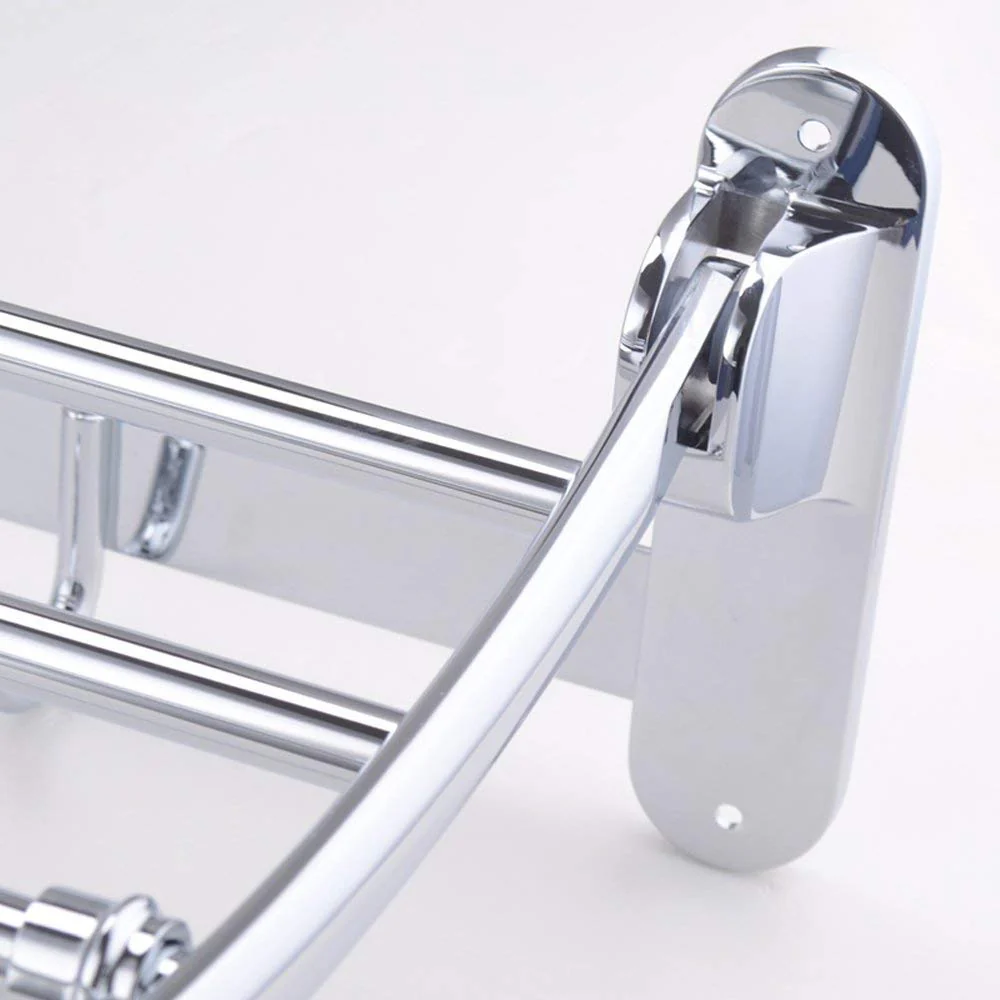 Plantex Stainless Steel Folding Towel Rack for Bathroom/Towel Stand/Towel Hanger/Towel Bar/Bathroom Accessories - 18 Inch (Pack of 2) - Image 4