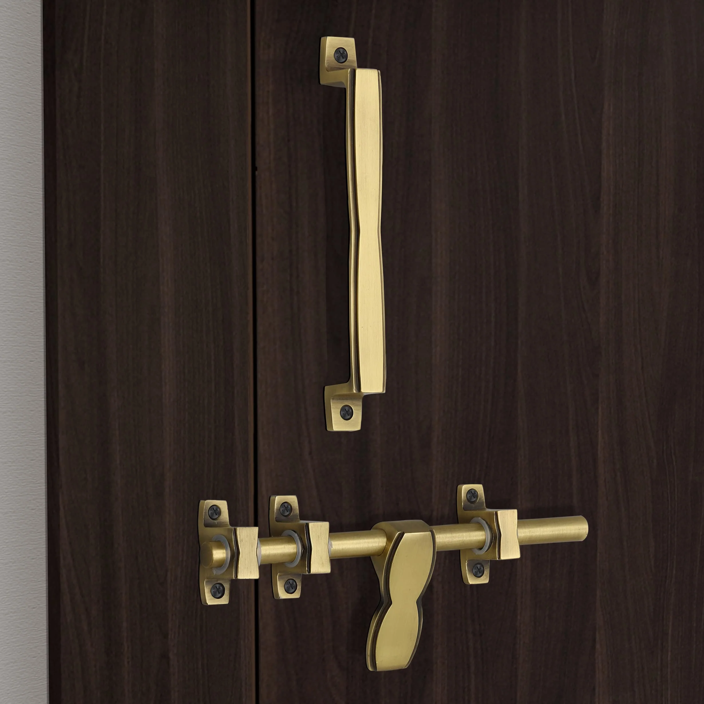 Plantex Stainless Steel Kit for Single Door - Hardware Accessories (10 inch Al-Drop, 8 inch Latch, 7 inch 2 Handles, 7 inch Tower Bolt, 4 inch Stopper) - (DMAL-03-Brass Antique) - Image 5