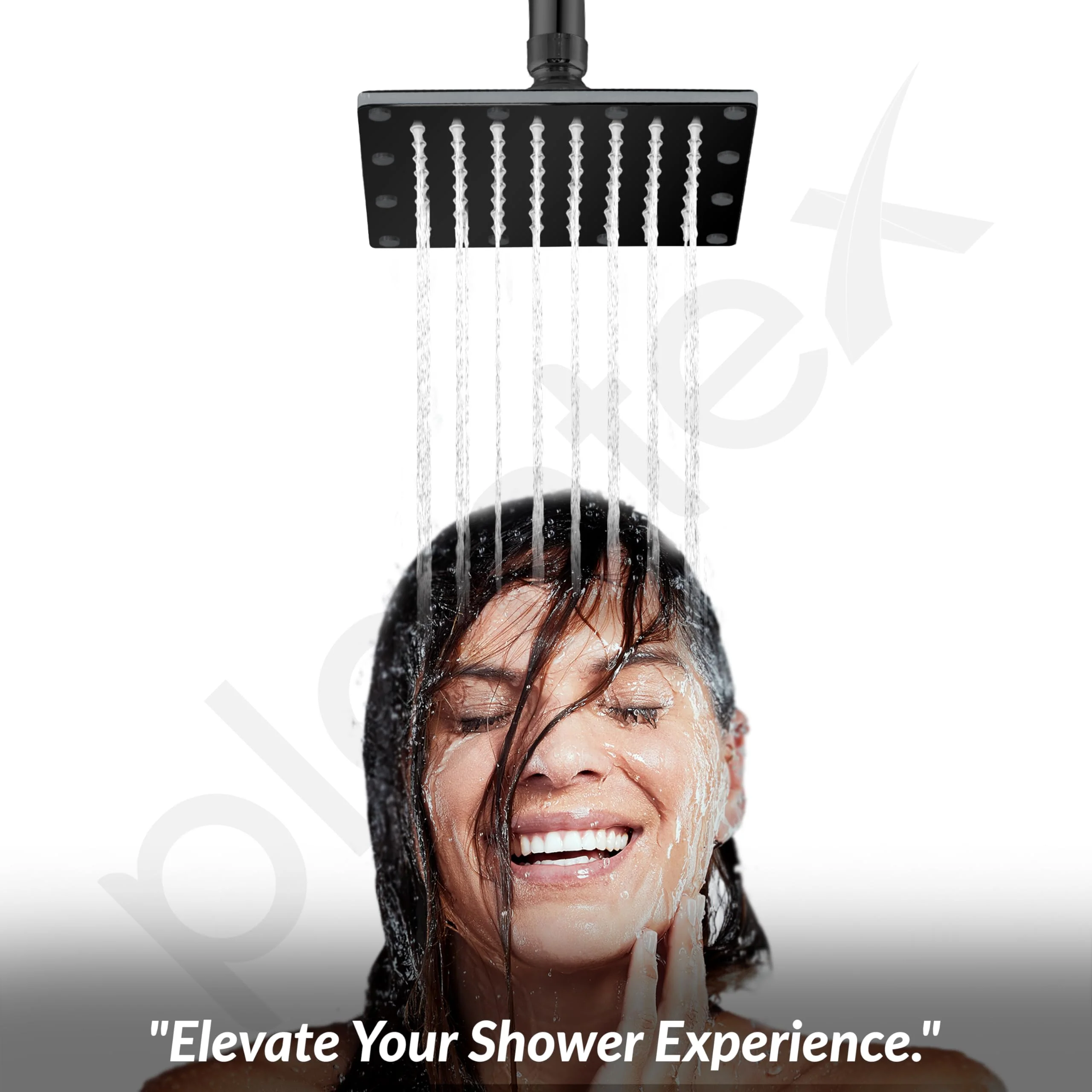Plantex Stainless Steel Overhead Shower 6 x 6 inch with Water-Saving Technology/High pressure Rain Shower Head without Arm/Bathroom Shower -(Sandwich-PVD Black) - Image 2
