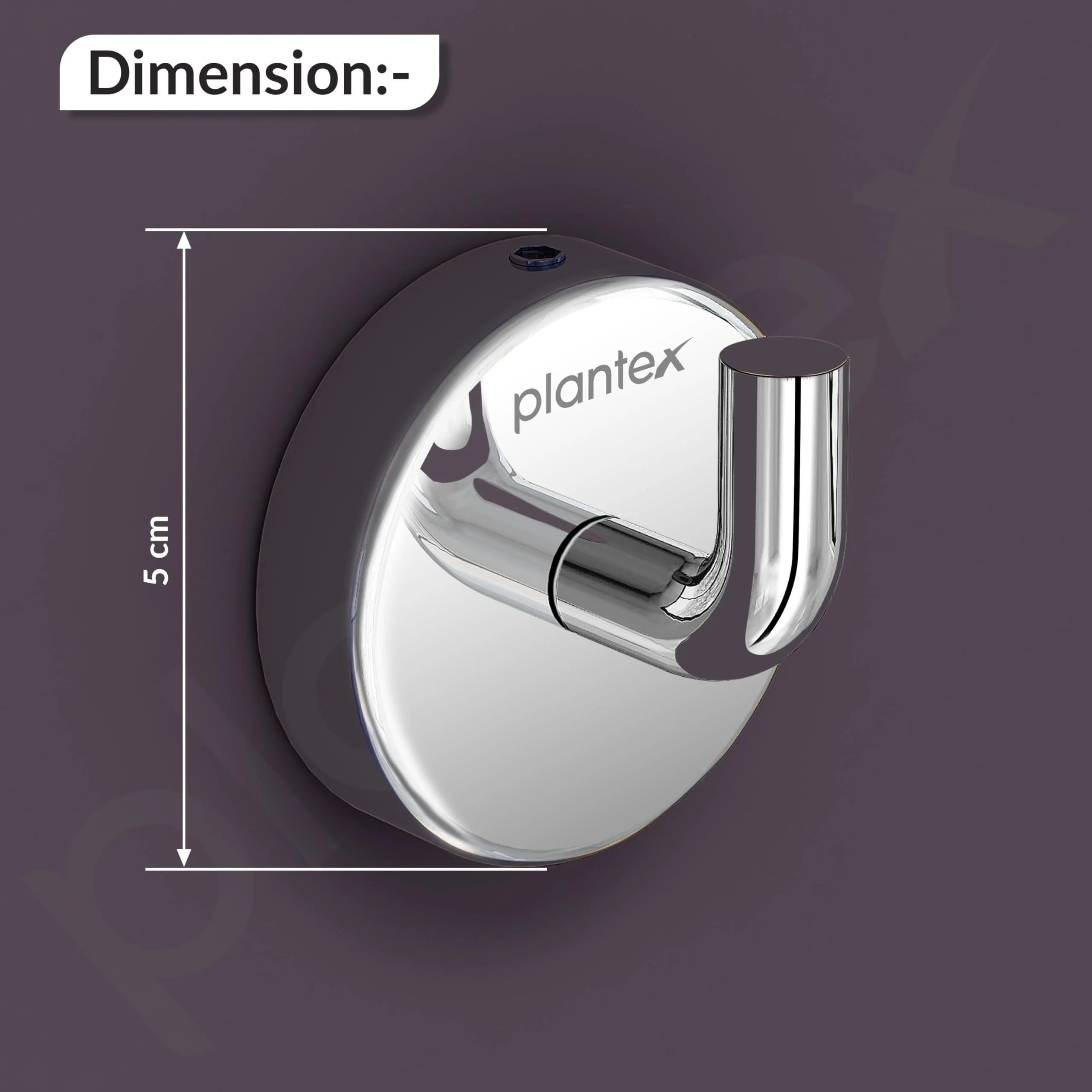 Plantex Stainless Steel Robe Hook for Bathroom/Door Hook Hanger/Wall Hanging Hooks/Bathroom Accessories - Pack of 1 (Chrome) - Image 4