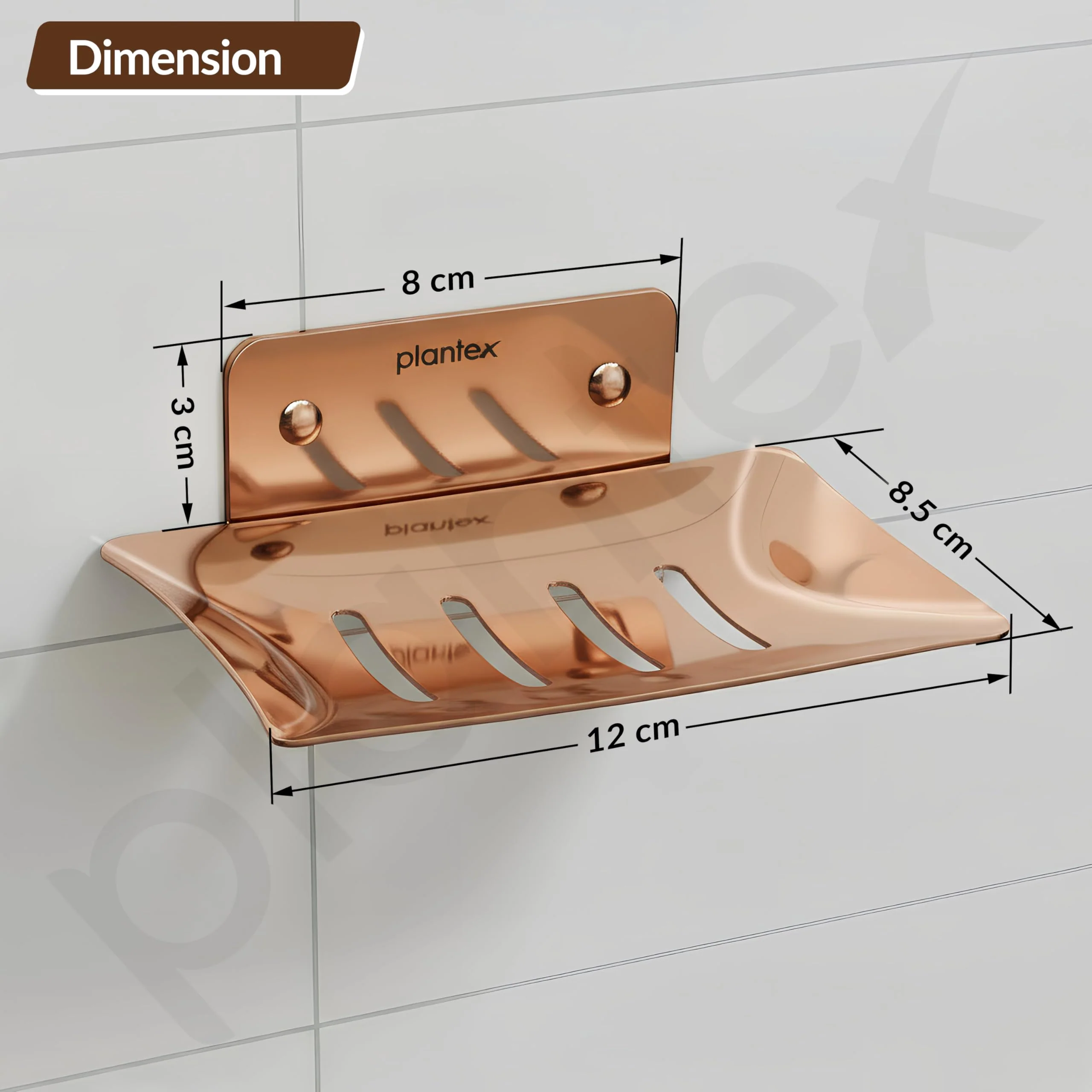 Plantex Stainless Steel Soap Holder for Bathroom/Wall Mounted Soap Holder/Soap Dish/Bathroom Accessories (Rose Gold) - Image 4