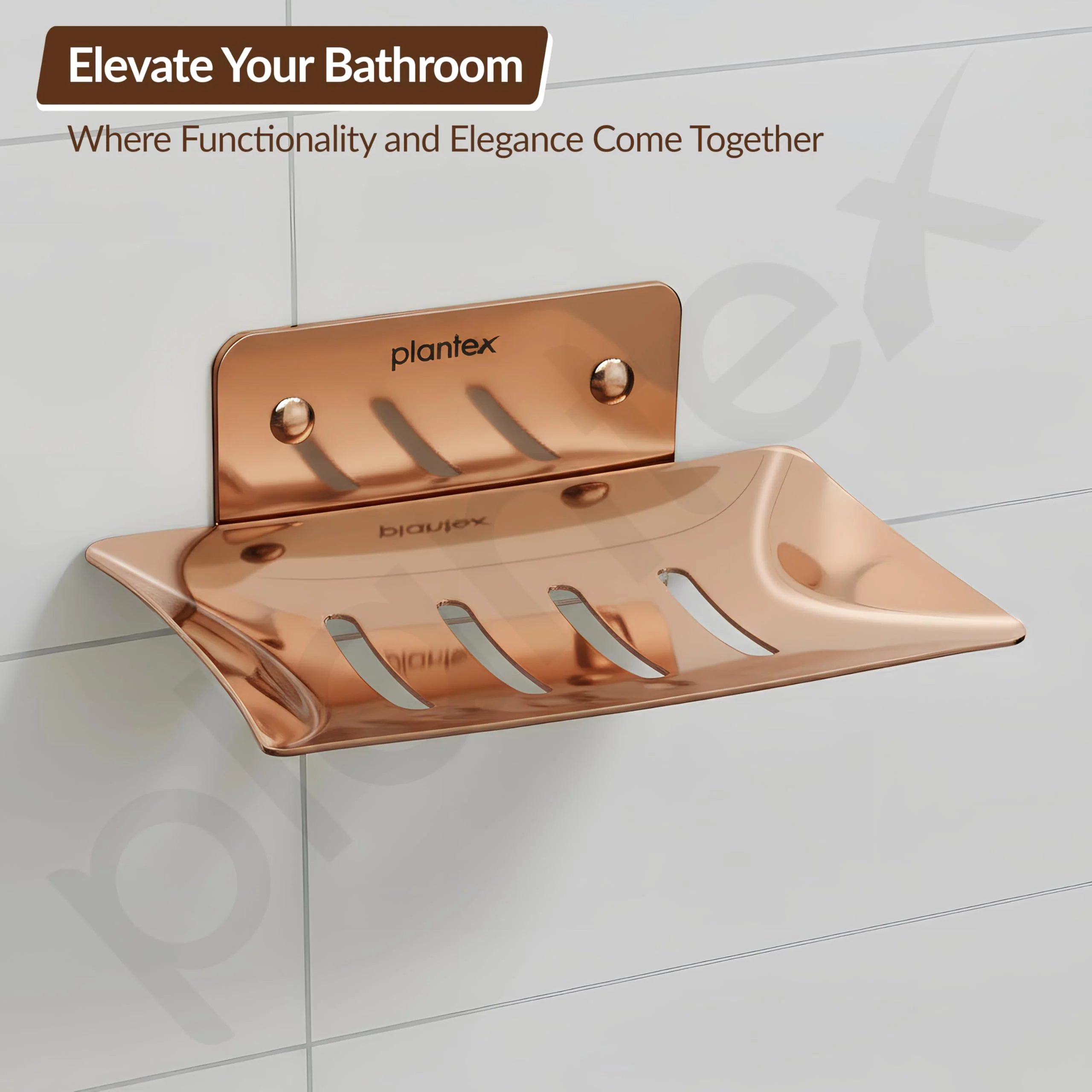 Plantex Stainless Steel Soap Holder for Bathroom/Wall Mounted Soap Holder/Soap Dish/Bathroom Accessories (Rose Gold) - Image 6