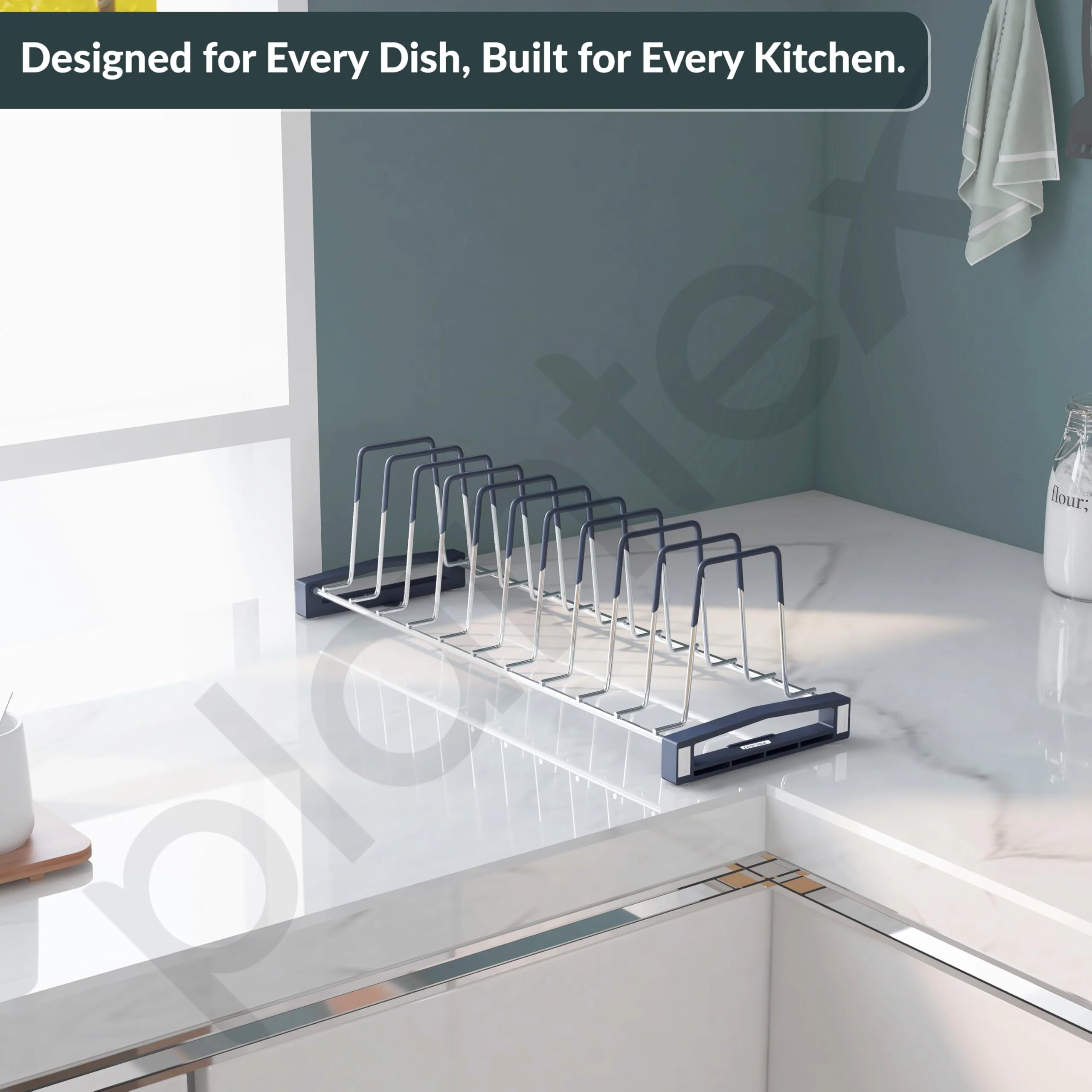 Plantex Stainless Steel Thali Stand/Dish Rack/Plate Stand/Plate Rack for Modular Kitchen/Tandem Box Accessories (Chrome) - Image 6