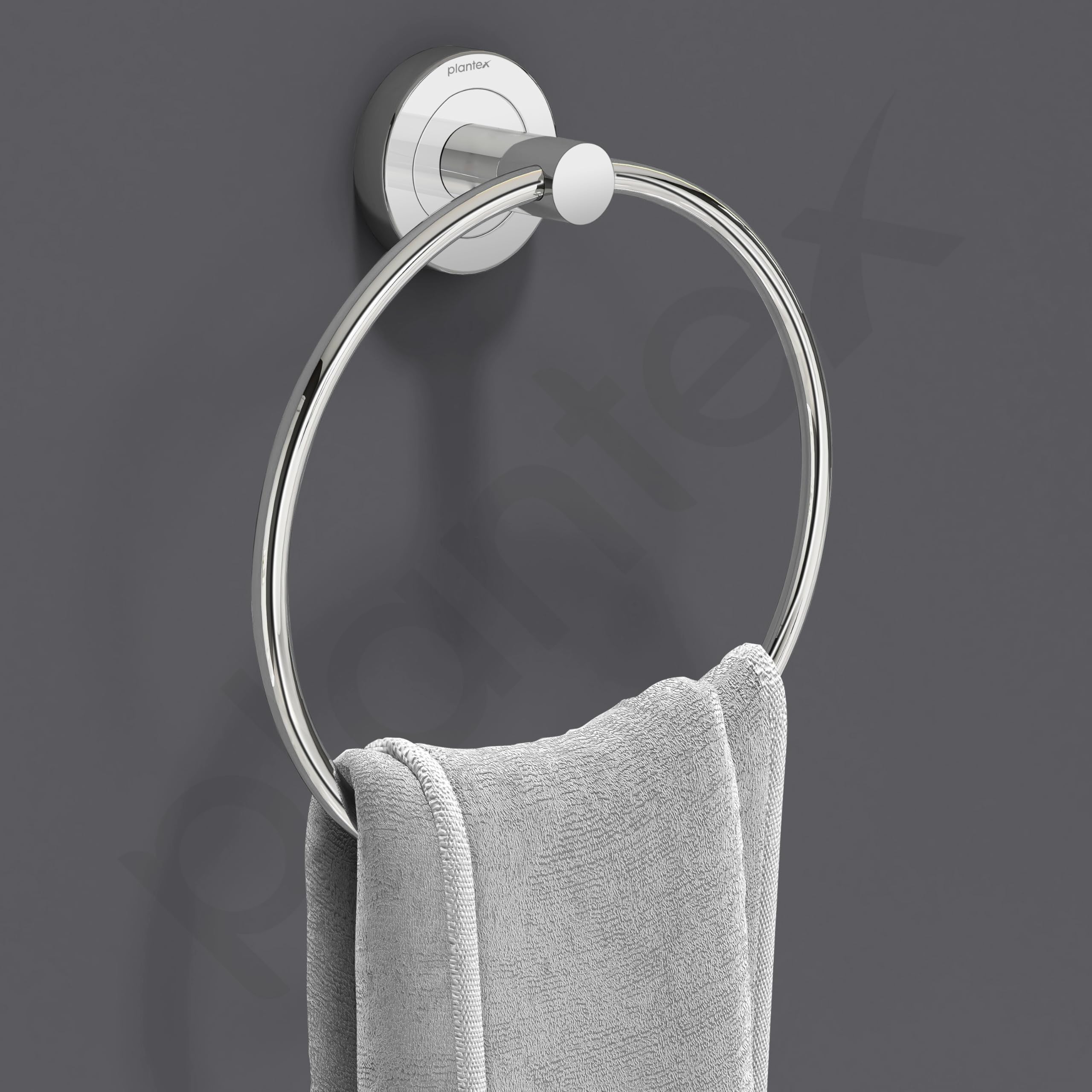 Plantex Stainless Steel Towel Ring and Napkin Holder for Washbasin/Bathroom/Kitchen (Pack of 3) - Image 2