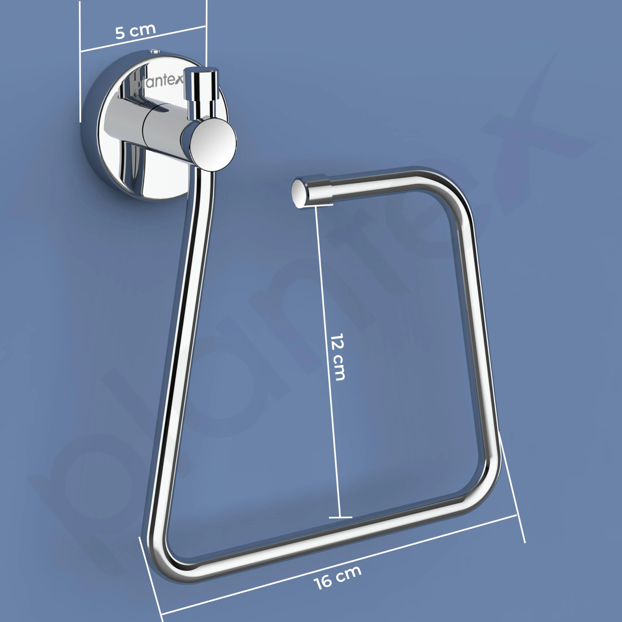 Plantex Stainless Steel Towel Ring for Bathroom/Napkin-Towel Hanger/Wash Basin/Bathroom Accessories - (Chrome-Rectangle) - Pack of 1 - Image 3