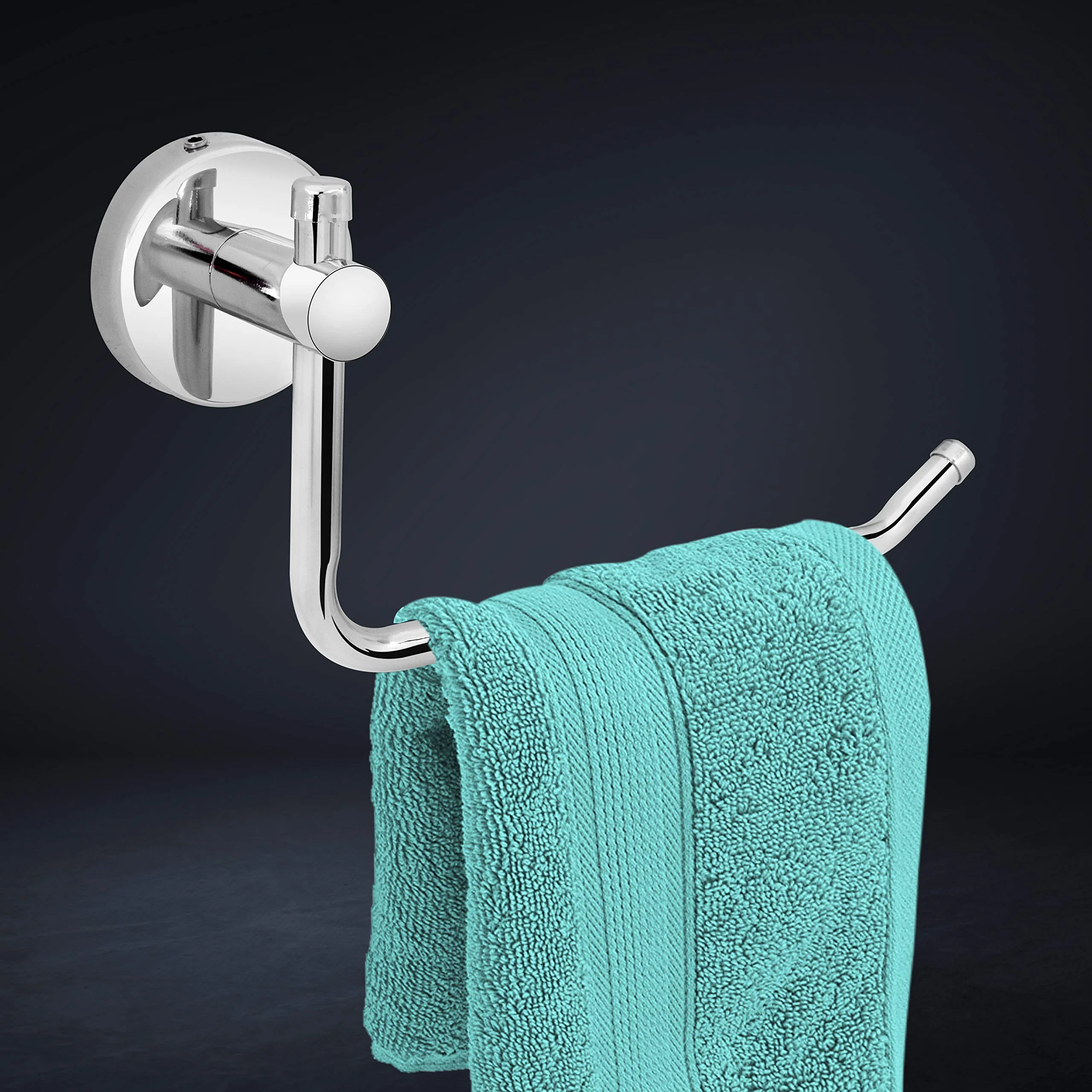 Plantex Stainless Steel Towel Ring for Bathroom/Wash Basin/Napkin-Towel Hanger/Bathroom Accessories - (Chrome - L Shape) - Pack of 2 - Image 3