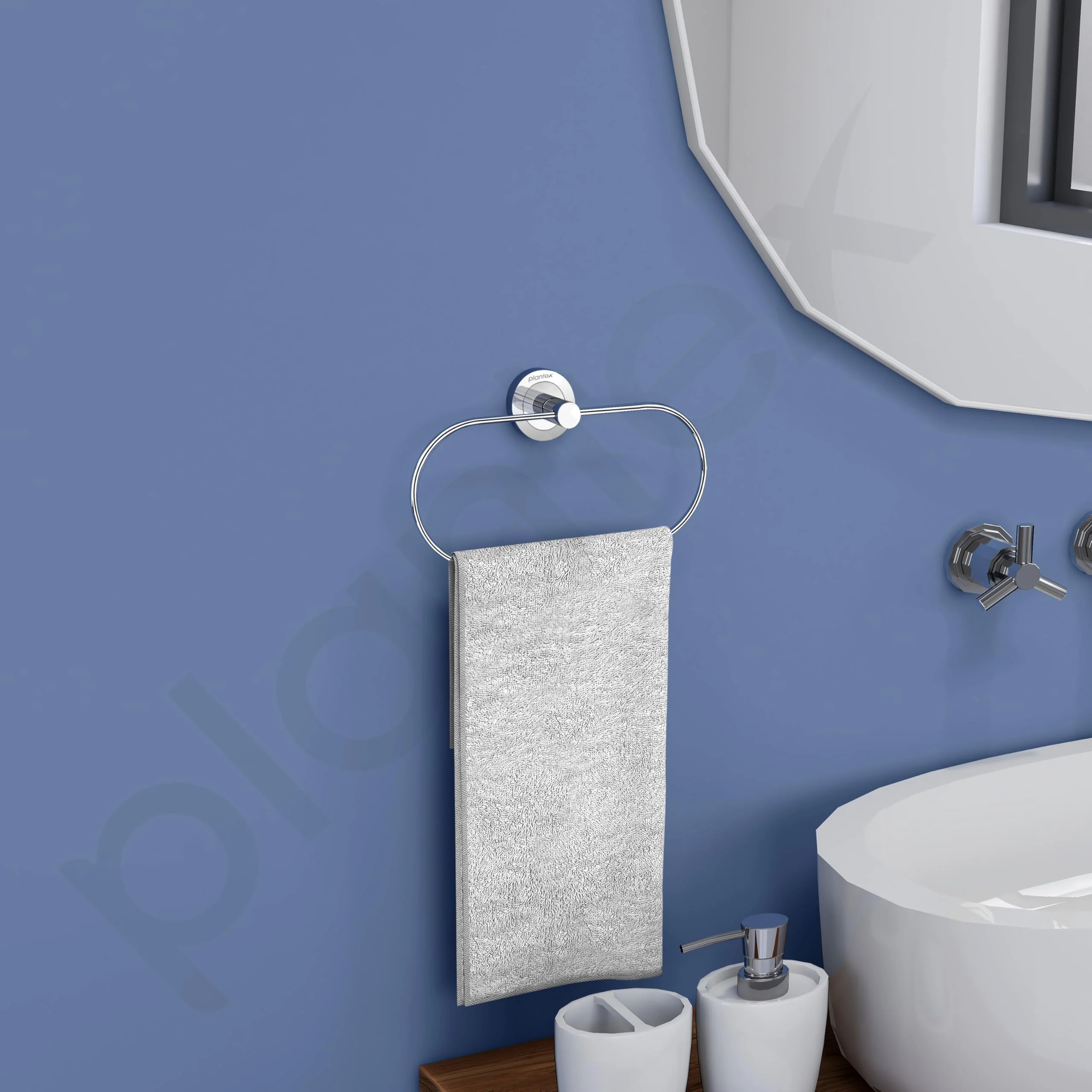 Plantex Stainless Steel Towel Ring for Wash Basin/Napkin Hanger for Bathroom/Towel Hanger for Kitchen/Bathroom Accessories (Chrome - Oval) - Image 2
