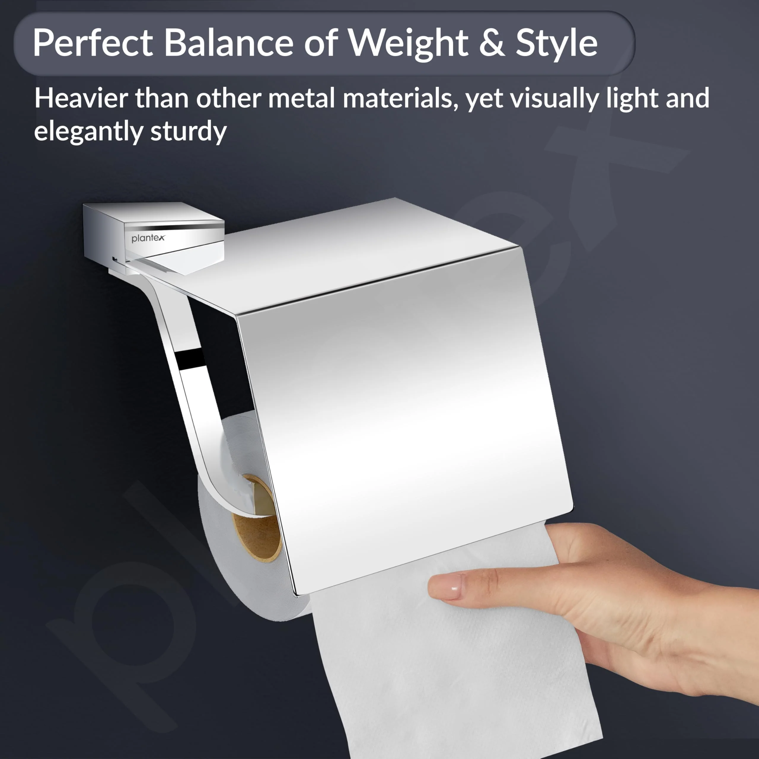 Plantex Super Brass Toilet Roll Holder for Bathroom/Tissue Roll Holder for Washroom/Toilet Paper Holder for Bathroom Accessories - Arrete (Chrome) - Image 7