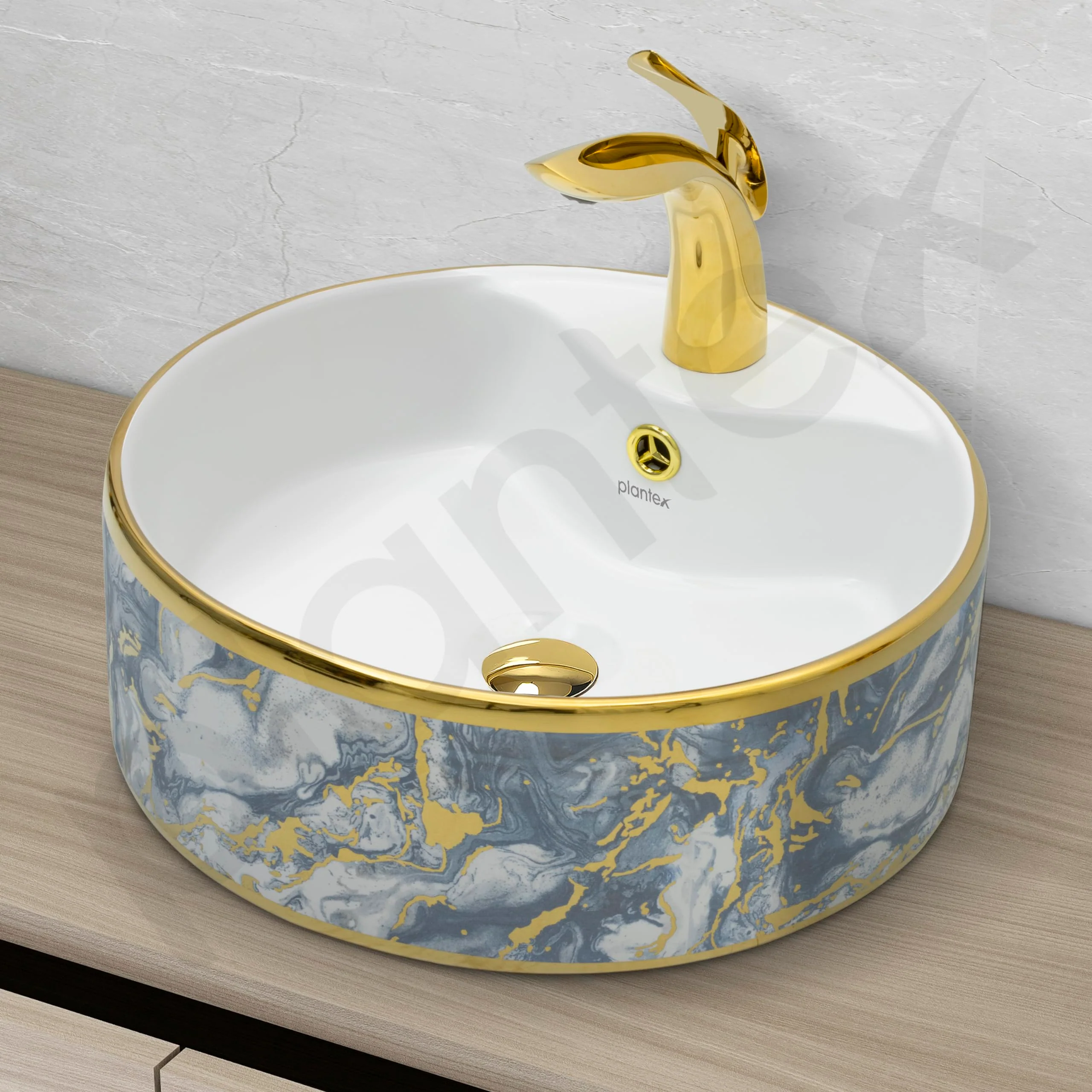 Plantex Table Top Wash Basin For Bathroom/Small Basin for Handwash/Countertop Washbasin - Indo-European Collection (16 x 16 x 6 Inch) - Image 6