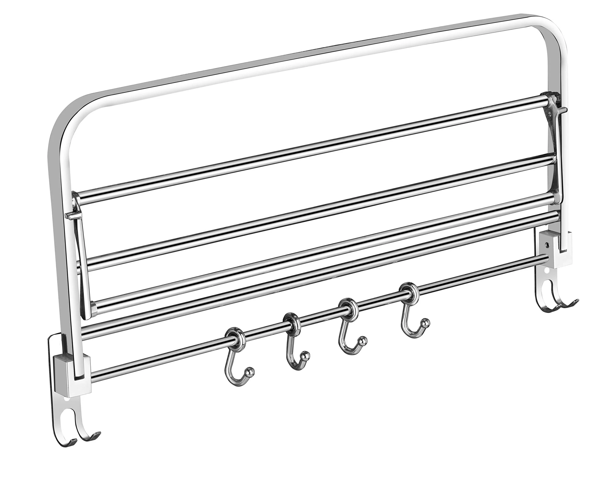 Plantex Towel Holder in Bathroom/Towel Rod for Bathroom/Cloth Hanger for Wall/Bathroom Accessories (24 Inch) Chrome - Image 2