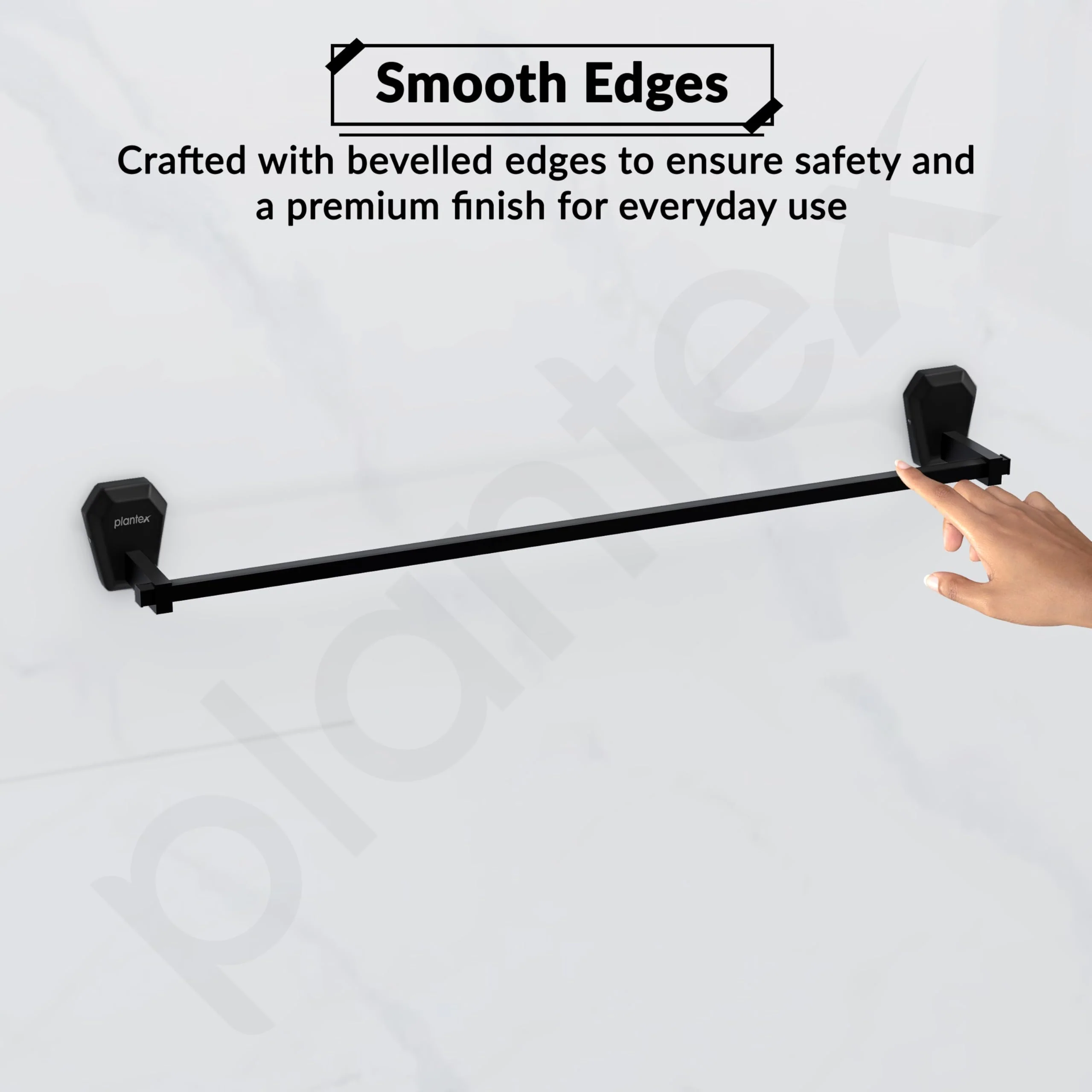 Plantex Towel Rod for Bathroom/304 Grade Stainless Steel Towel Bar/Towel Stand/24 Inch Towel Hanger/Bathroom Accessories - Pack of 1 (PMB-2402, Z-Black) - Image 7