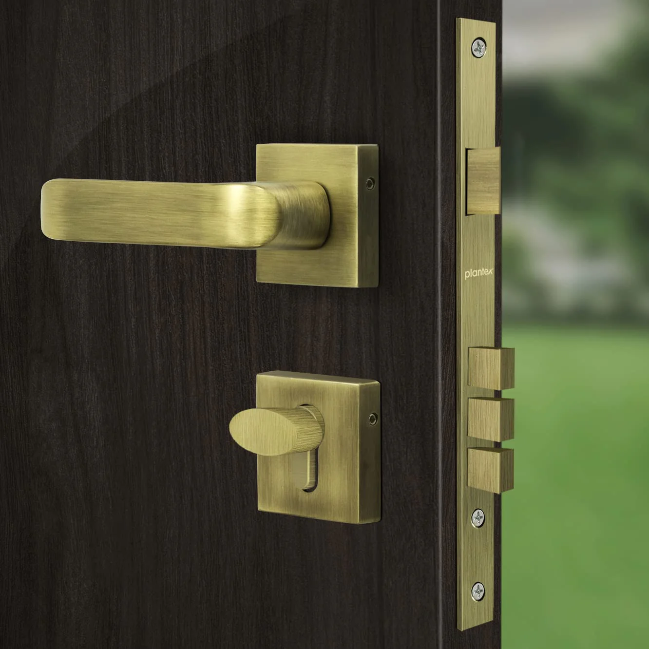 Plantex Triple Security Door Lock For Home/Main Door Lock Set With 3 Years Of Warranty/Mortise Lock For Door With Brass Lock Body & Cylinder(7110 - Brass Antique), Knob - Image 3