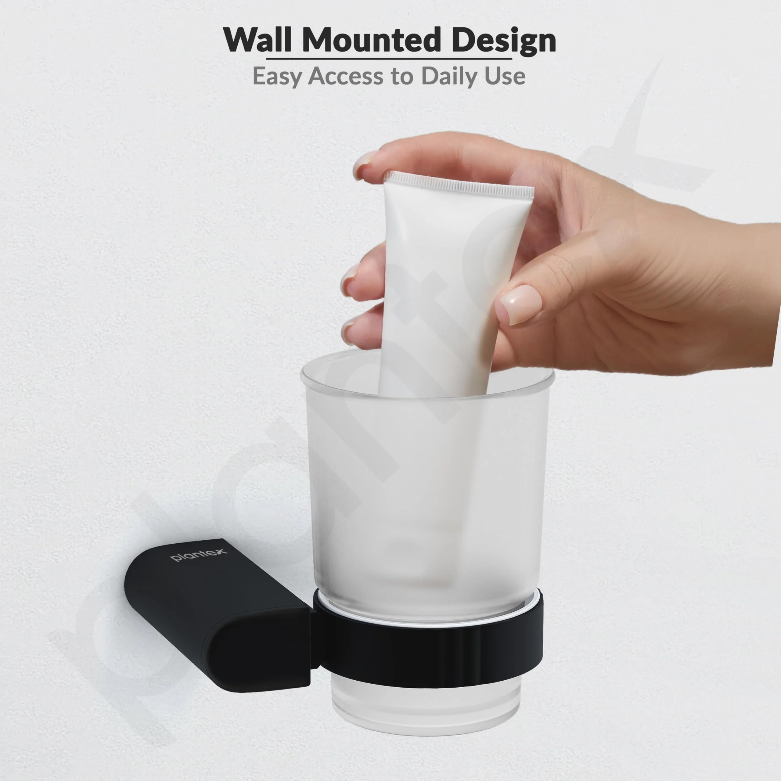 Plantex Tumbler Holder for Bathroom/Aluminium Toothbrush Holder/Bathroom Accessories - Pack of 1 (Black) - Image 7