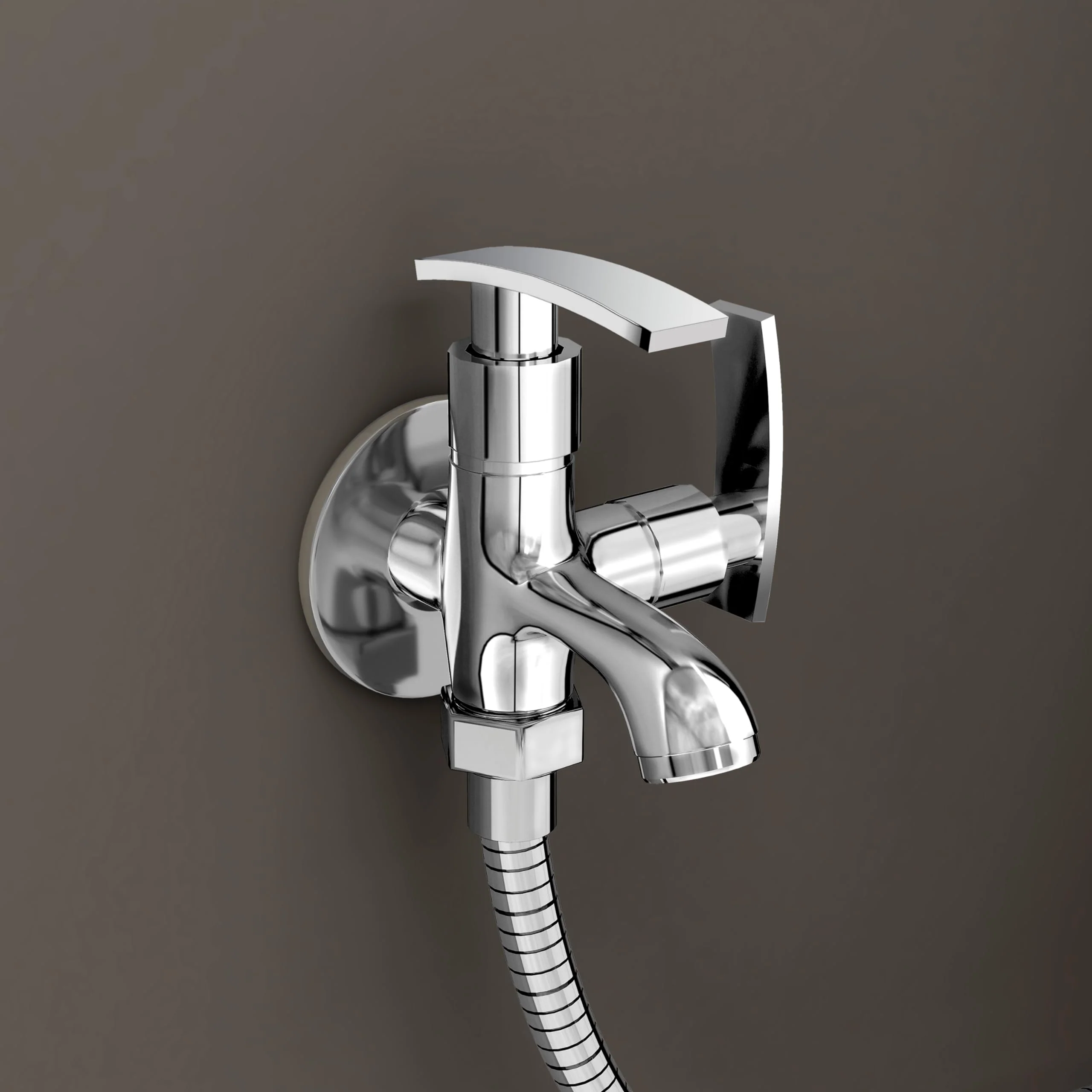 Plantex Two Way Tap for Washing Machine with Water Saving Aerator/2 in 1 Bibcock Water Tap for Bathroom with Brass Spindle and Wall Flange/Bathroom Tap-(SMR-1265-Chrome) - Image 7