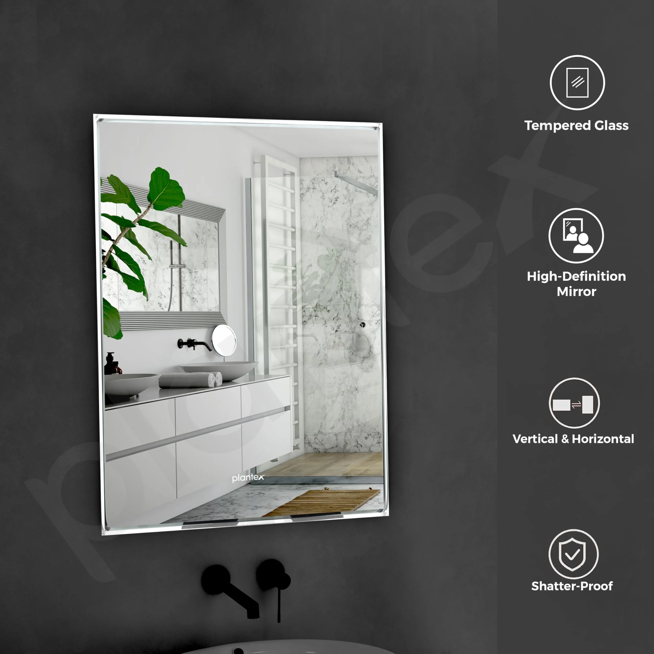 Plantex Unframed Unframed Rectangle Mirror for Wall/Mirror with Beveled Smooth Edges/Mirror for Bathroom/Dressing Room/Living Room/Bedroom/Entryway - (18x12 Inch) - Image 4