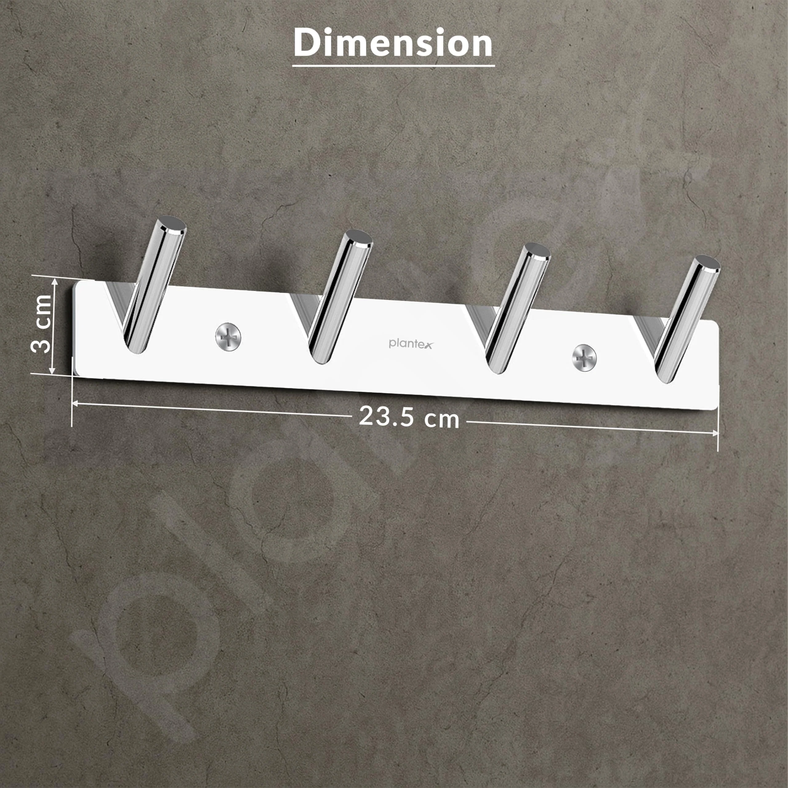 Plantex Wall Hooks for Hanging Cloth/Stainless Steel Towel Hangers/Bathroom Robe Hooks/Door Hangers/Round Wall Hook/Hook Rail for Hanging Keys - 4 Hooks (Pack of 1, Chrome) - Image 7