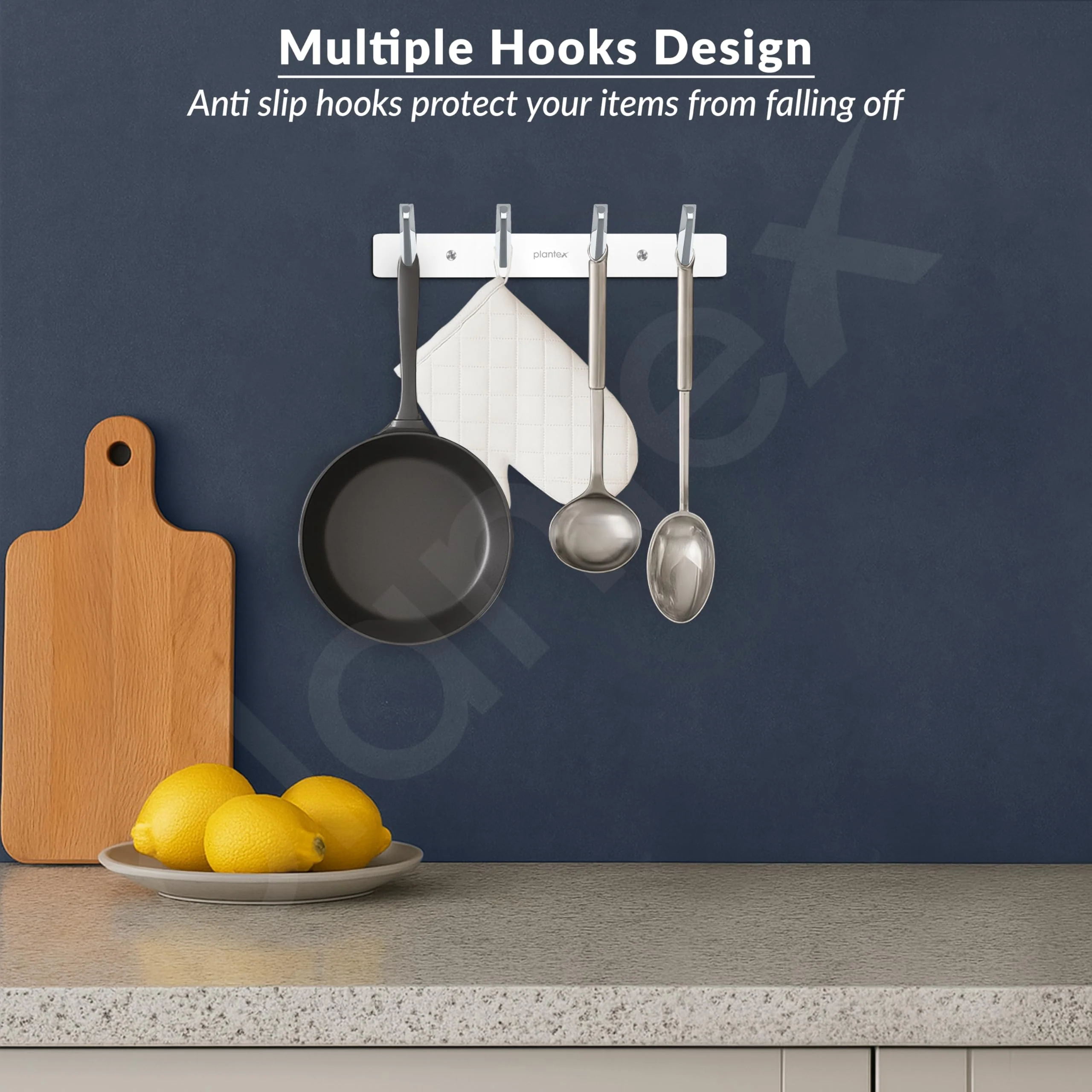 Plantex Wall Hooks for Hanging Cloth/Stainless Steel Towel Hangers/Bathroom Robe Hooks/Door Hangers/Square Wall Hook/Hook Rail for Hanging Keys - 4 Hooks (Pack of 1, Chrome) - Image 2