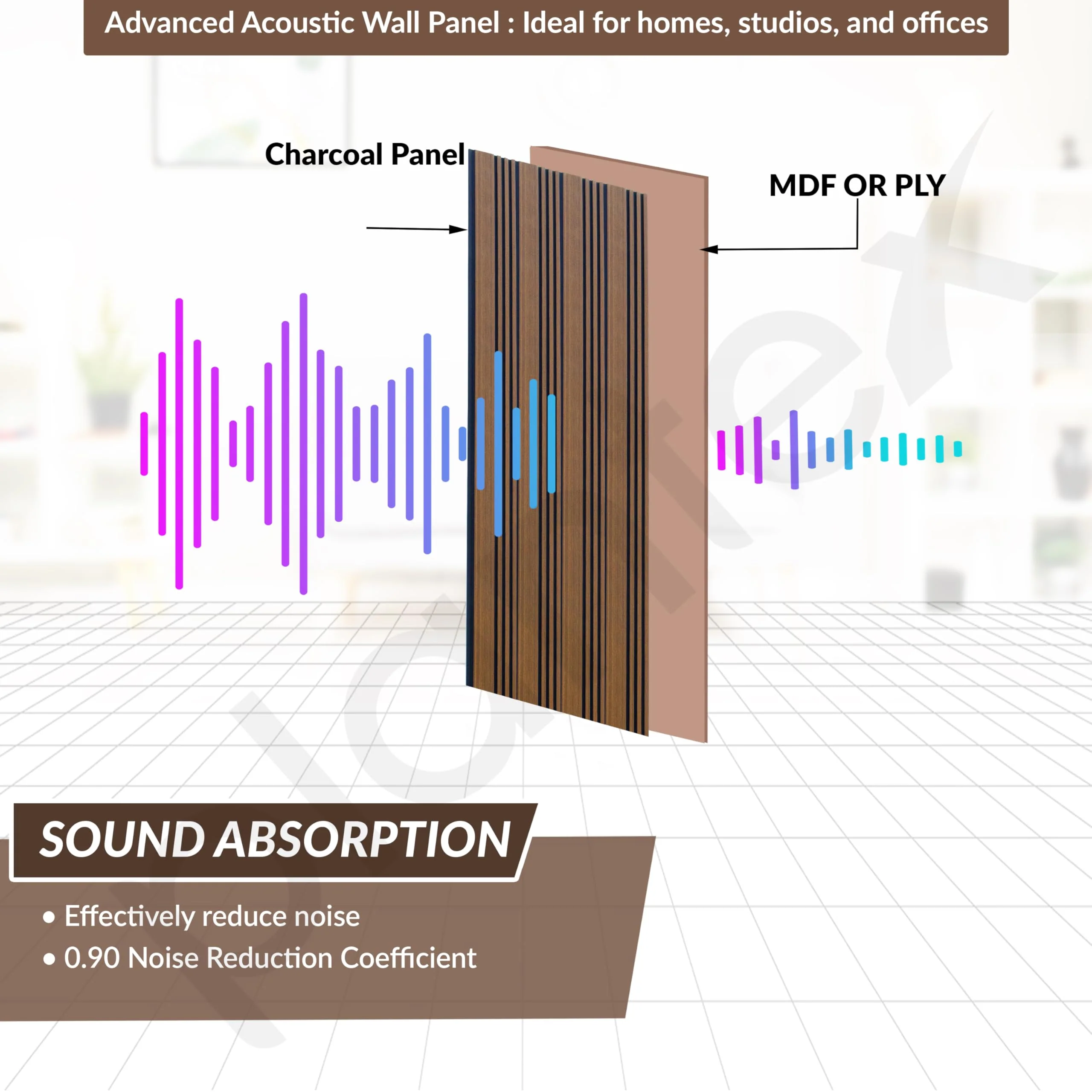 Plantex Wall Panel/Charcoal Louver Panel for Wall with Size - 5 Inch x 8 Ft/Durable, Lightweight, and Stylish Panels for Office/Hotel/Ideal for Walls & Ceilings - Pack of 1 (5005/02) - Image 4