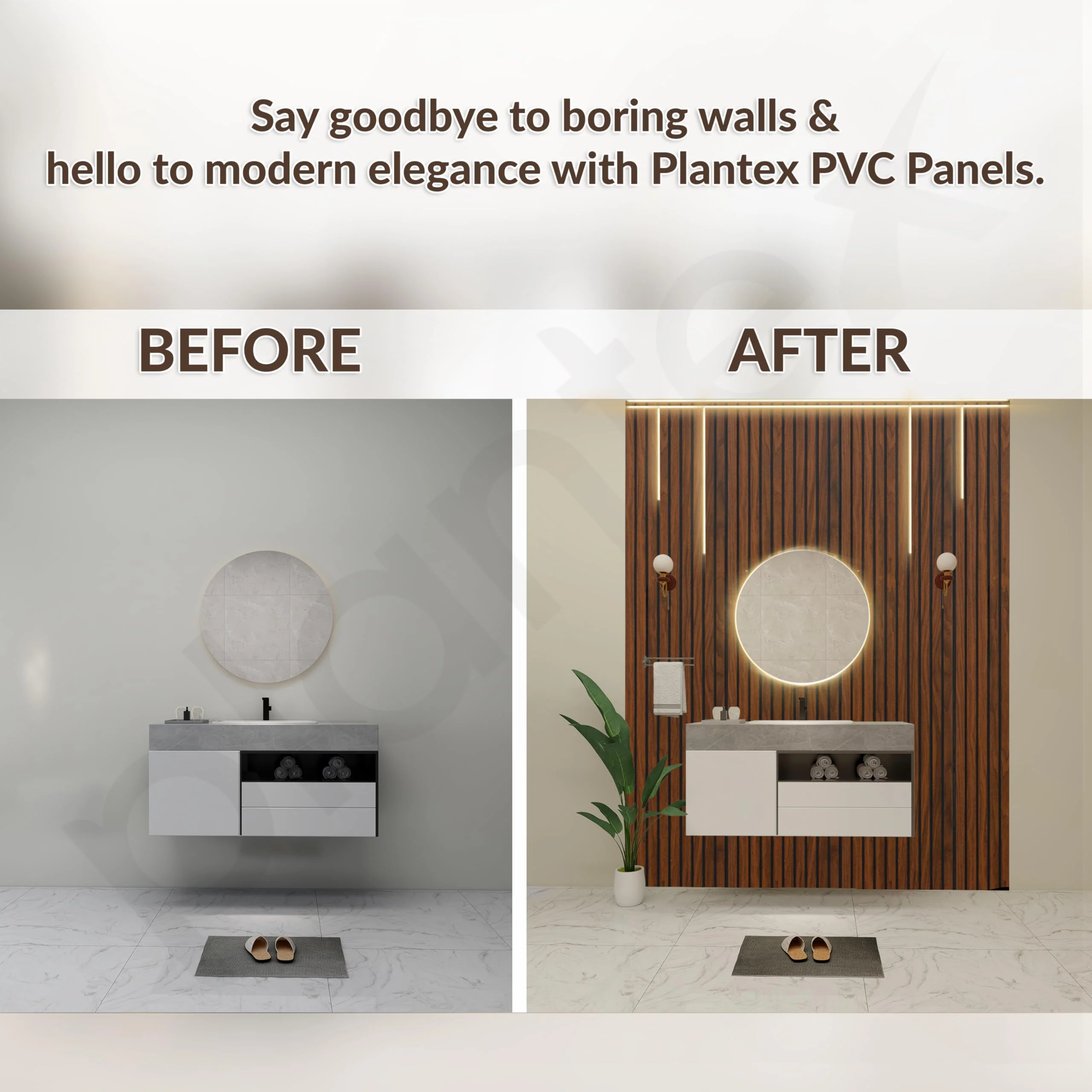 Plantex Wall Panel/PVC Louver Panel for Wall with Size - 12 Inch x 10 Ft/Durable, Lightweight, and Stylish Panels for Office/Hotel/Ideal for Walls & Ceilings - Pack of 1 (Brown, 5034) - Image 6
